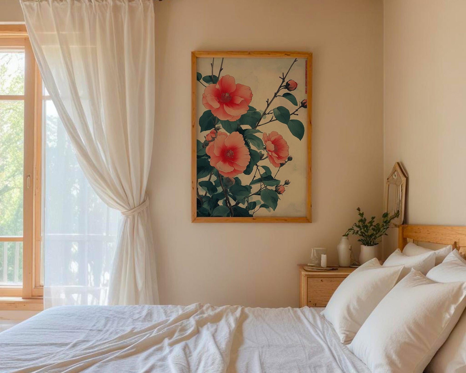 Japanese Wall Art | Japanese Floral Art Print