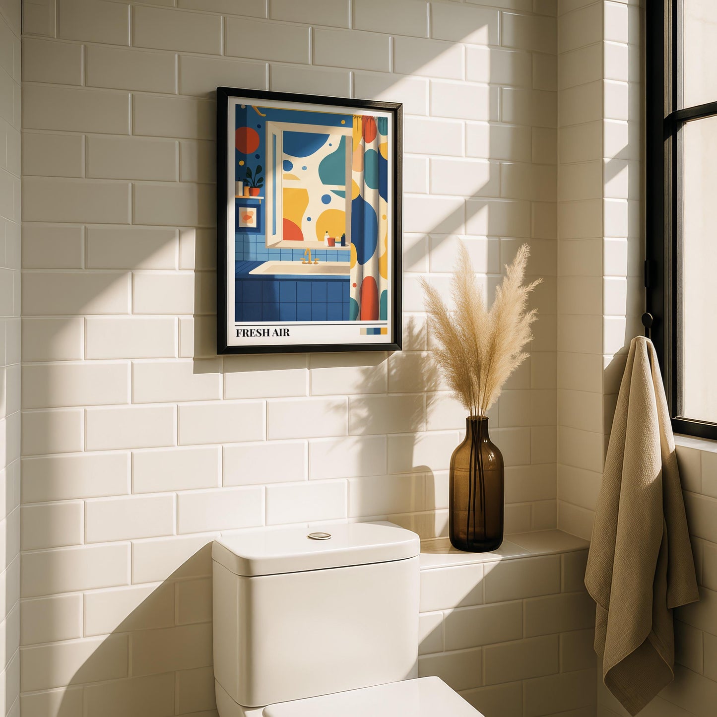 Bathroom Wall Art | Modern Abstract Bathroom Art