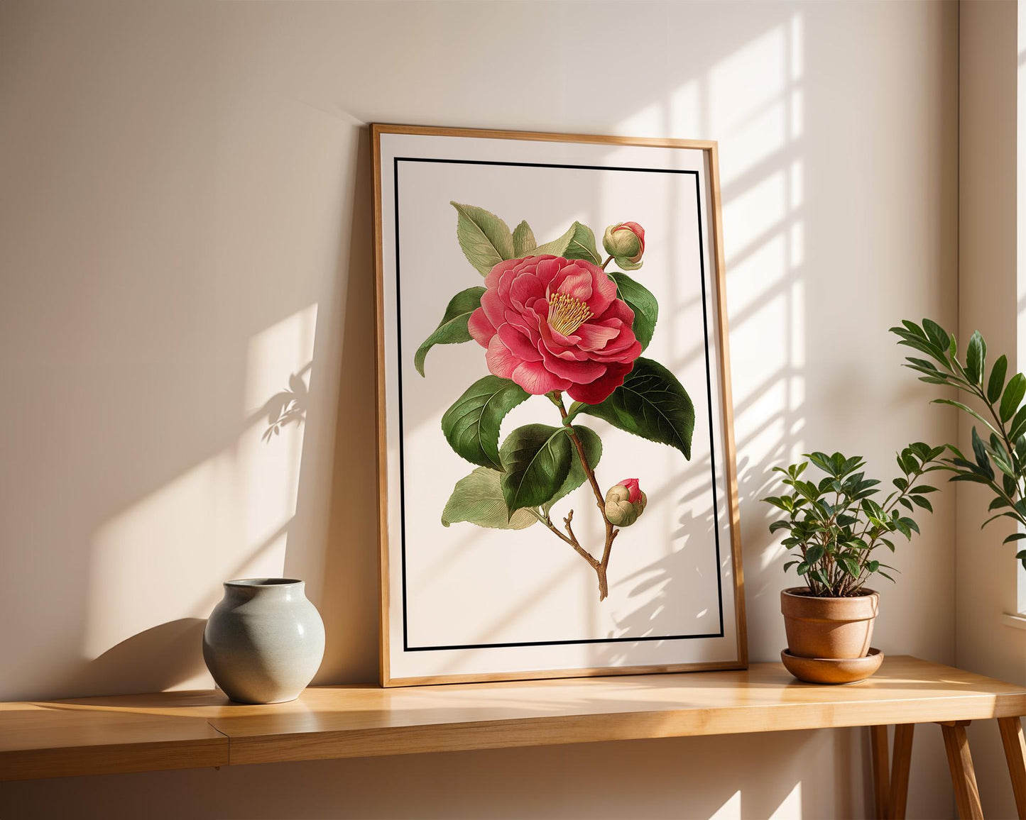 Flower Wall Decor | Pink Camellia Floral Poster