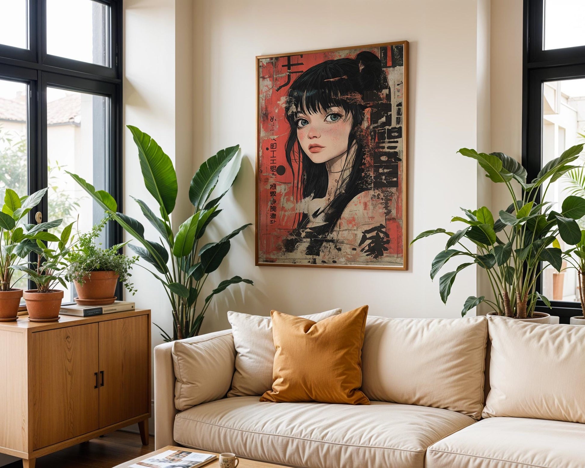 Japanese Wall Art | Retro Anime Girl Poster