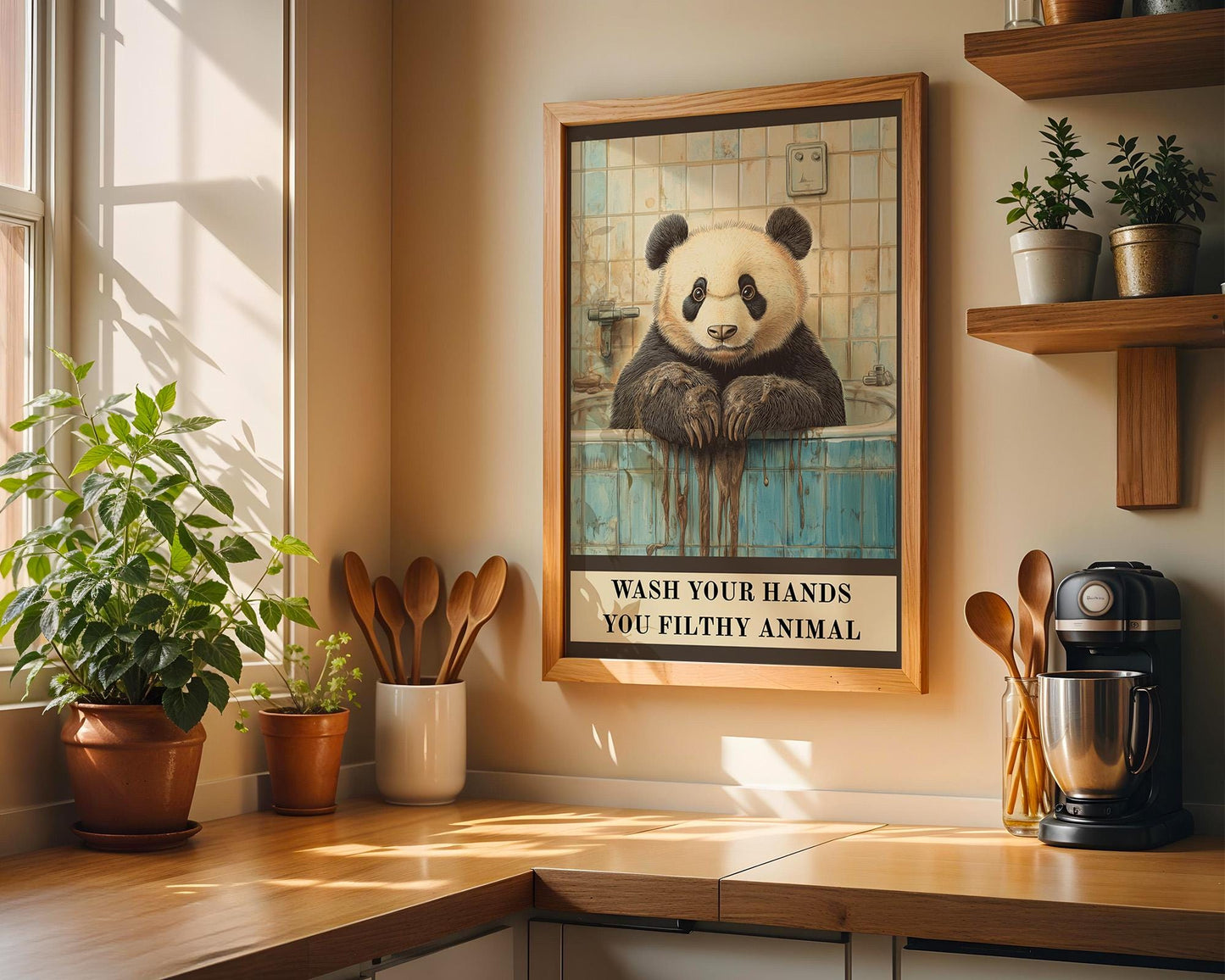 Bathroom Wall Art | Funny Panda Bathroom Poster