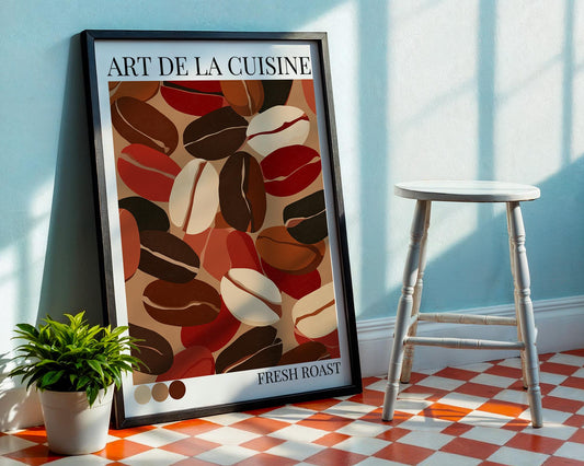 Kitchen Wall Art | Bold Coffee Bean Print