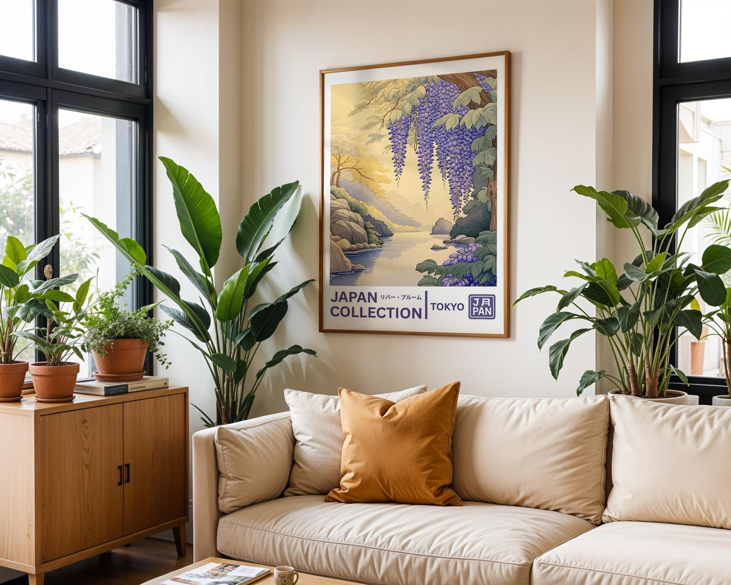 Japanese Wall Art | Wisteria Waterfall Print
