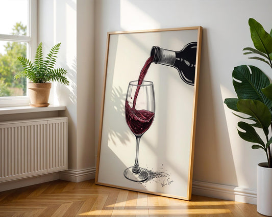 Kitchen Wall Art | Red Wine Wall Art