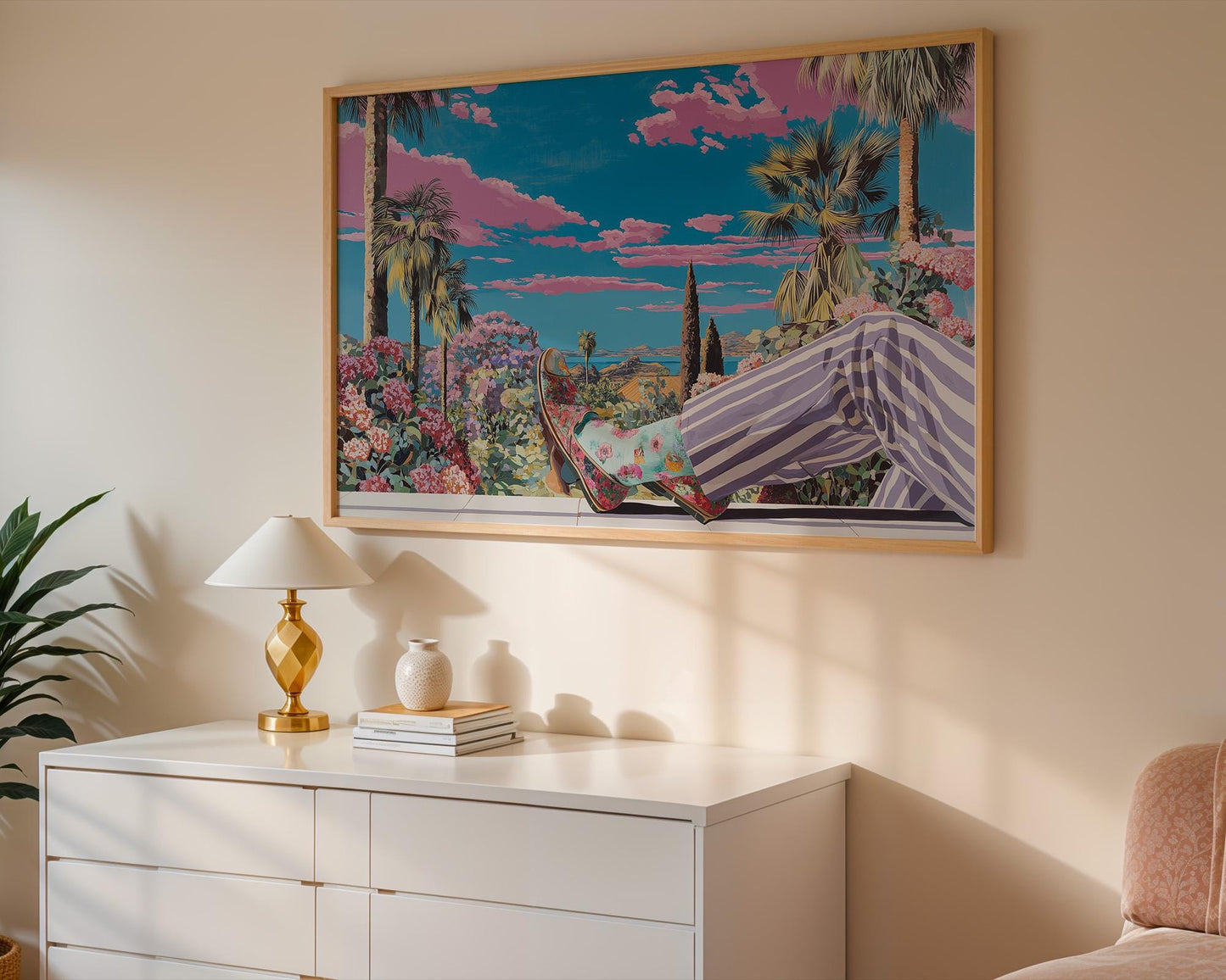 Bathroom Wall Art | Tropical Floral Abstract Boho Art
