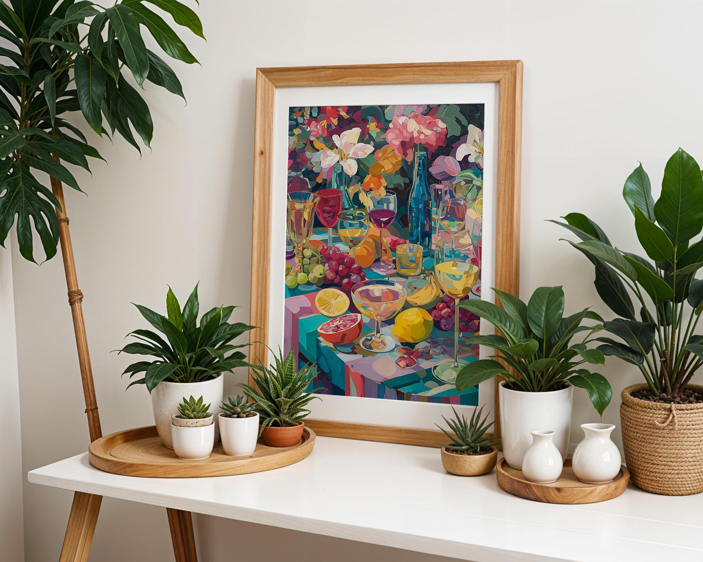Maximalist Retro Wall Art | Colorful Botanical Poster