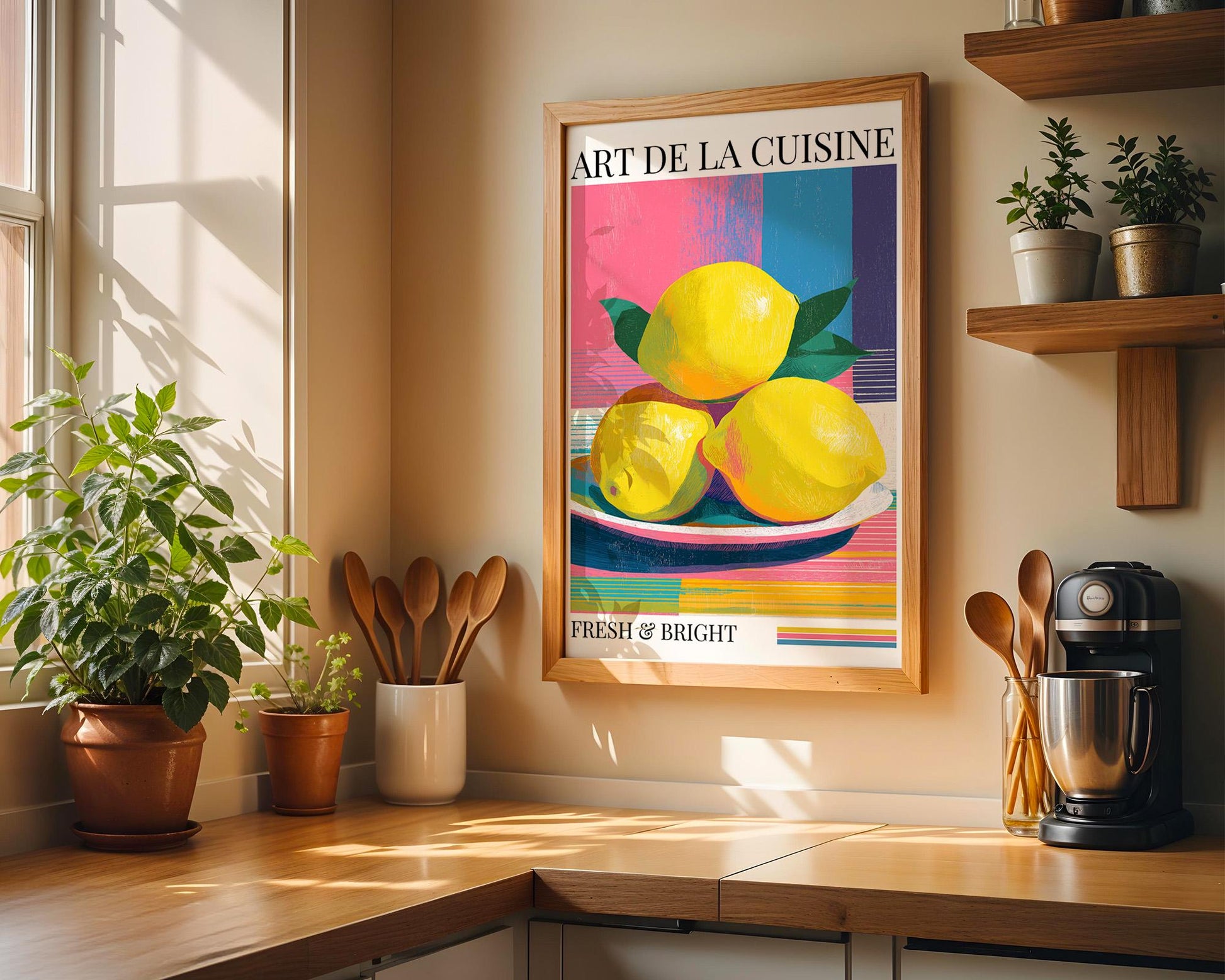 Kitchen Wall Art | Bold Lemon Fruit Artwork Print