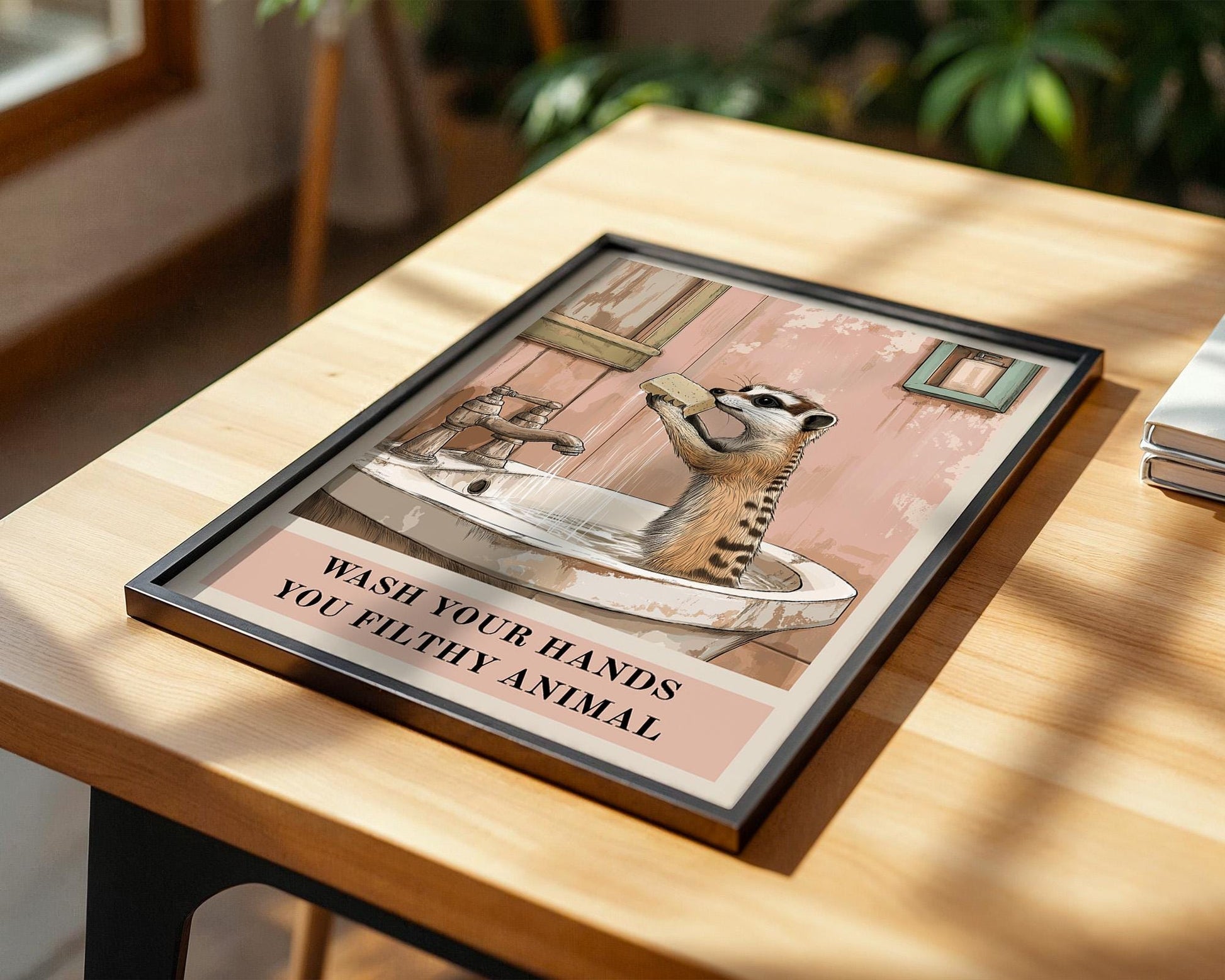 Bathroom Wall Art | Funny Meerkat Poster