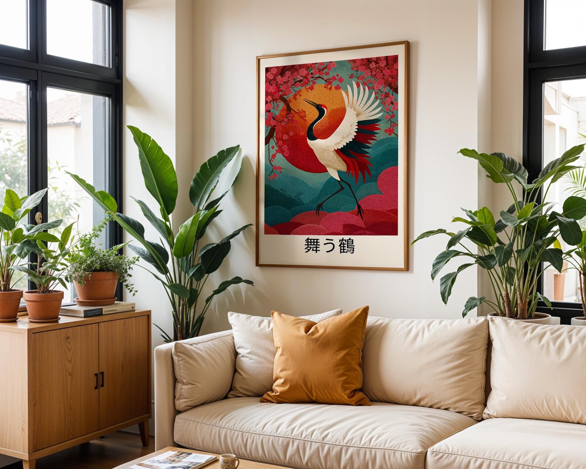 Japanese Wall Art | Japanese Crane Art Print