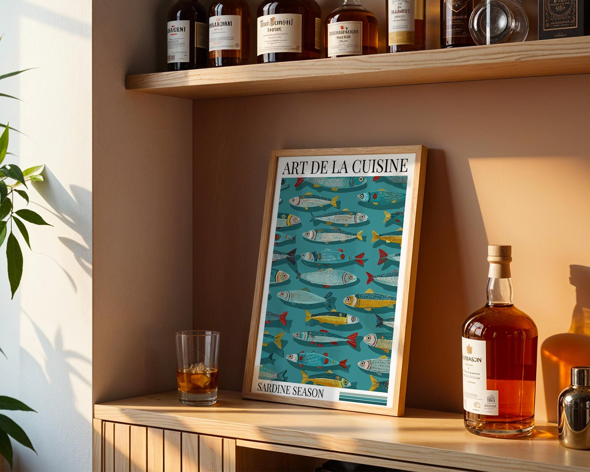 Kitchen Wall Art | Colorful Sardine Fish Print