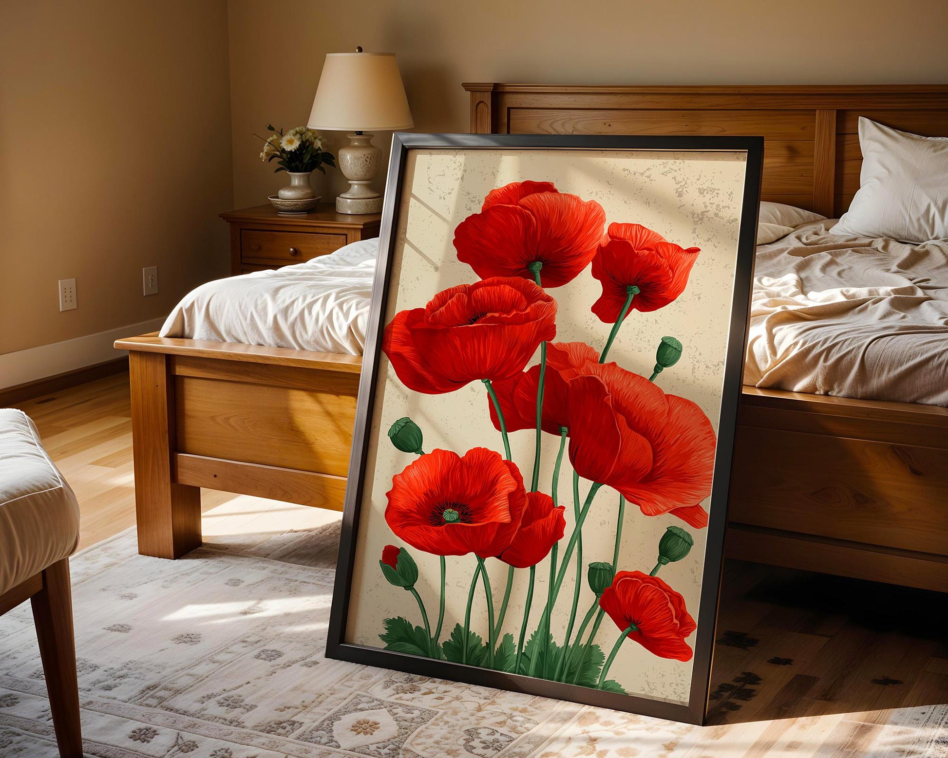 Flower Wall Decor | Retro Poppy Poster