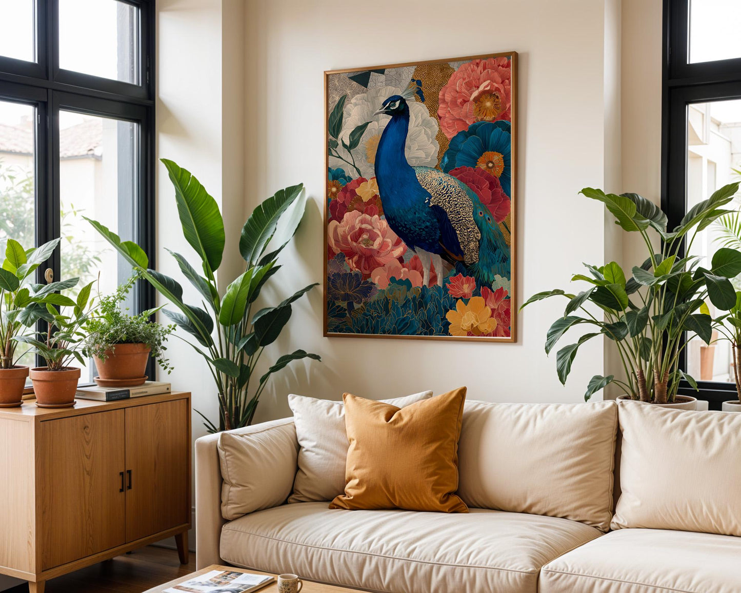 Dopamine Decor | Retro Wall Art - Abstract Floral Print | Vibrant Living Room Art | Gallery Quality