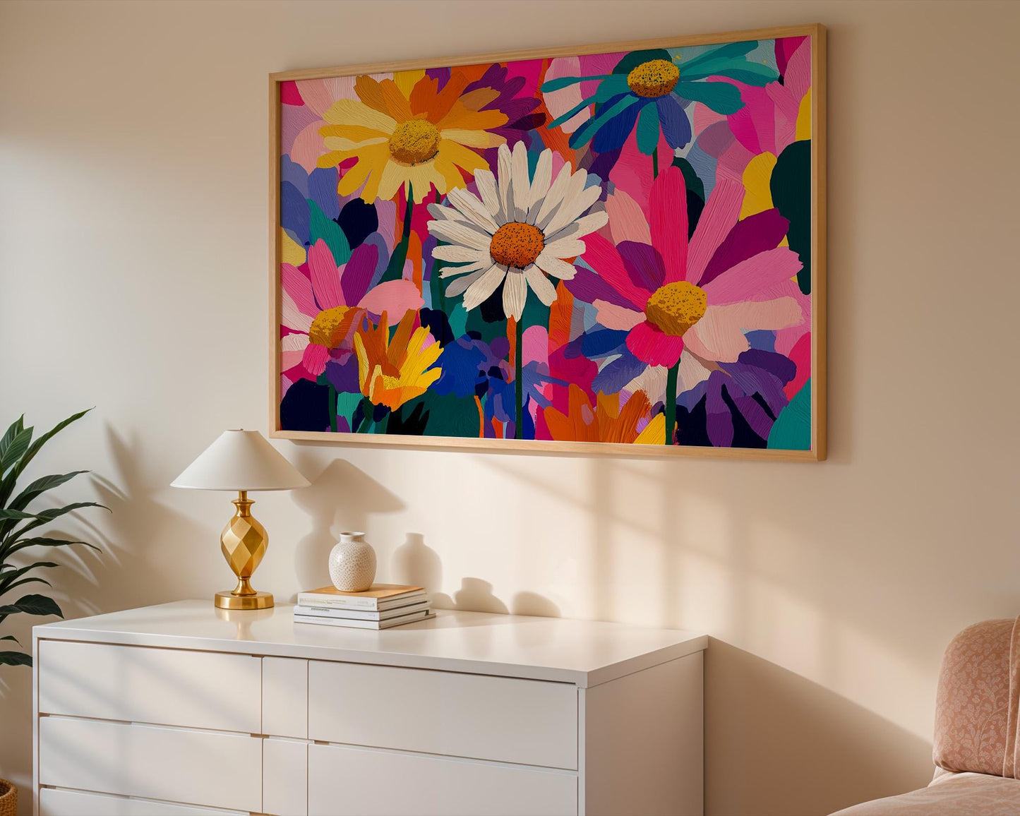 Maximalist Daisy Wall Art | Colorful Floral Print