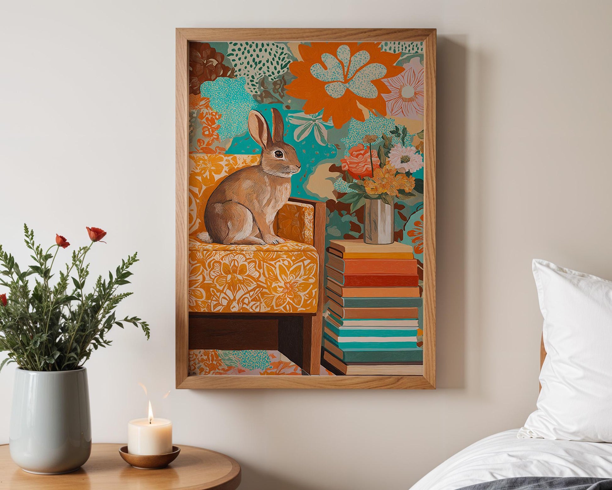 Dopamine Decor | Vibrant Rabbit Wall Art