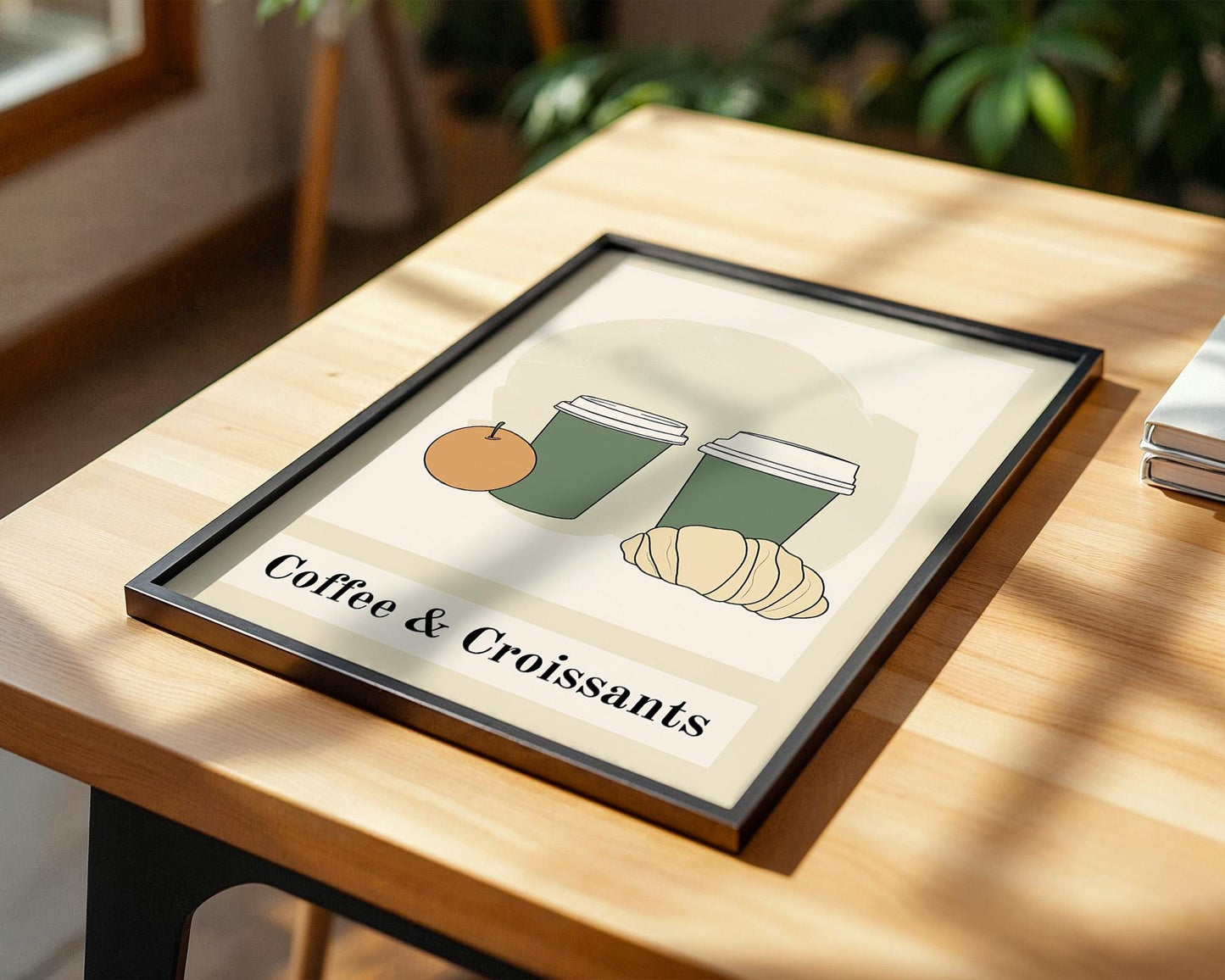 Kitchen Wall Art | Coffee and Croissants Print