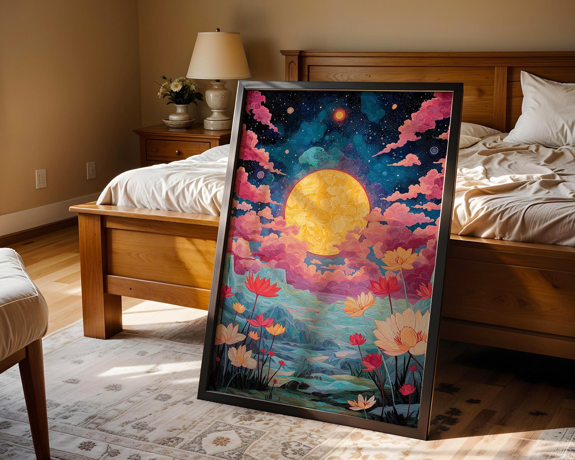 Dopamine Decor | Retro Abstract Cosmic Landscape Print