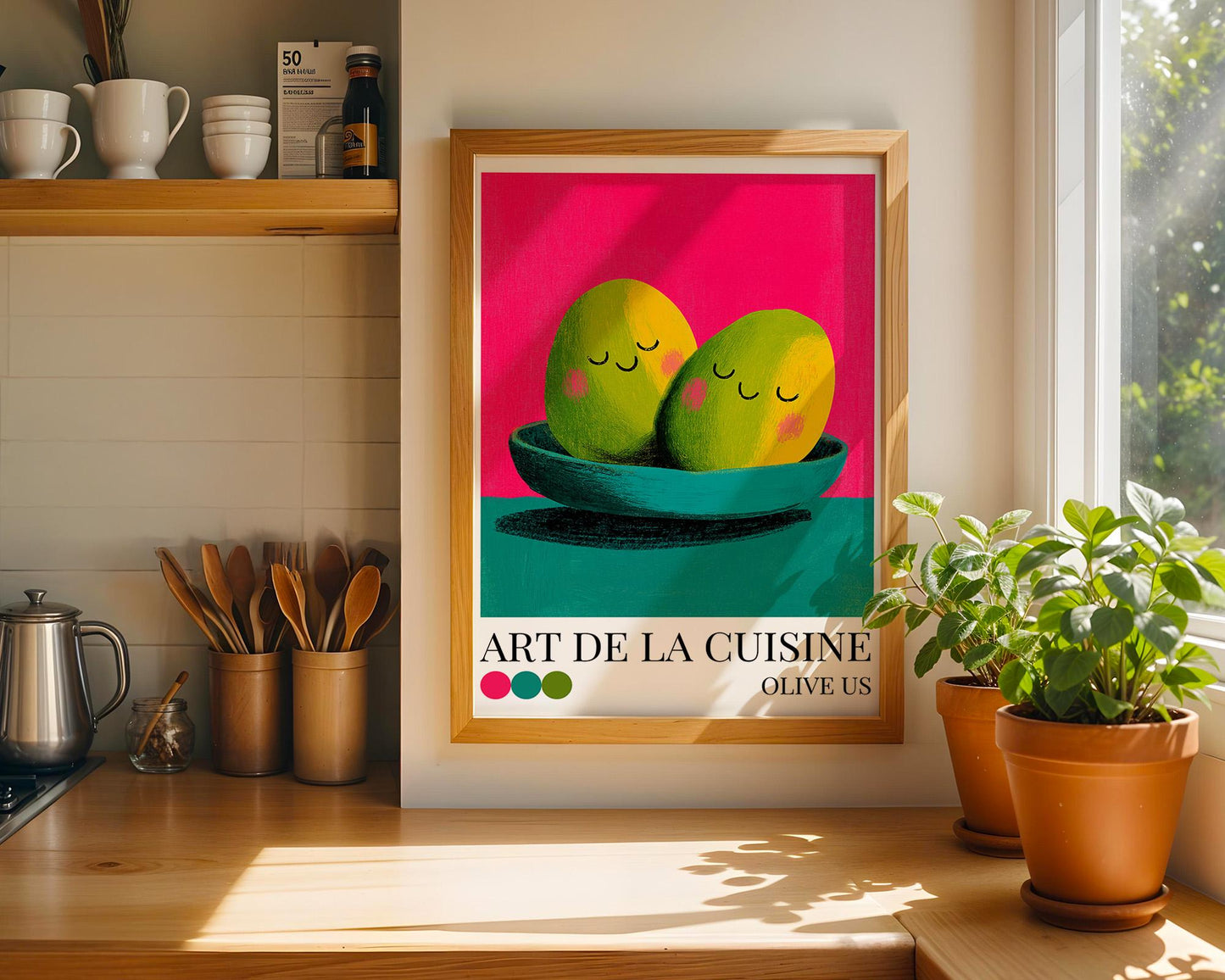 Kitchen Wall Art | Maximalist Olive Wall Art