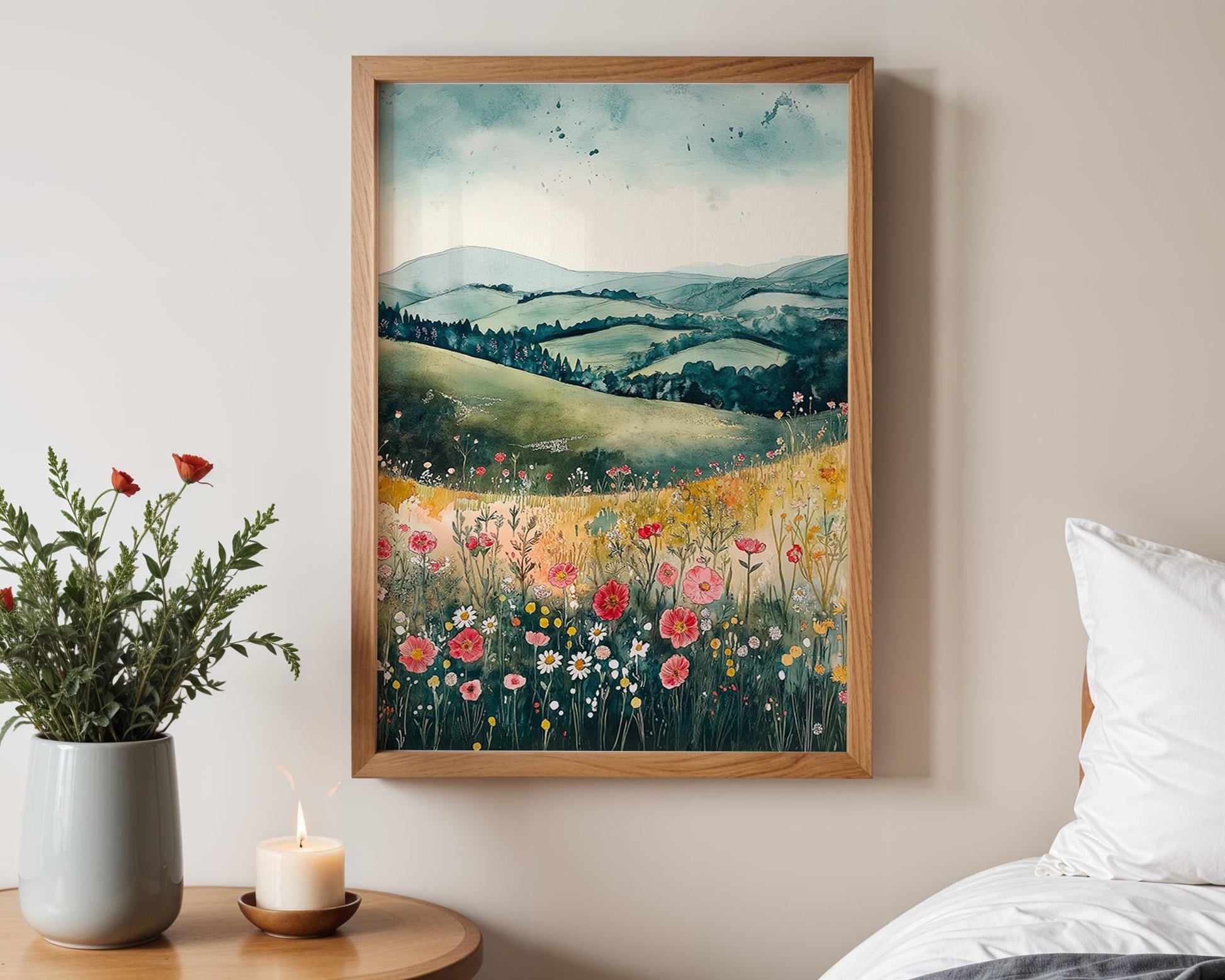 Gallery Wall Art | Wildflower Watercolor Painting