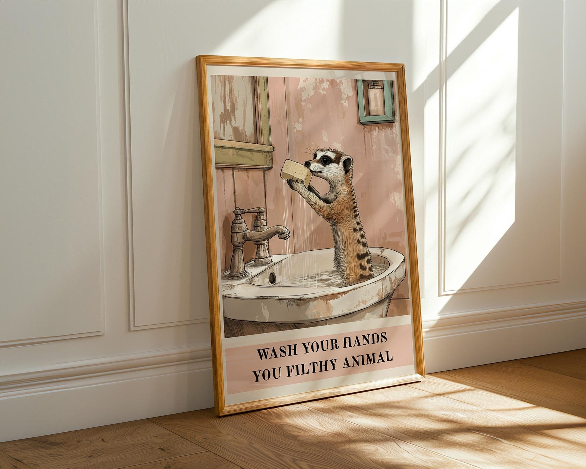 Bathroom Wall Art | Funny Meerkat Poster