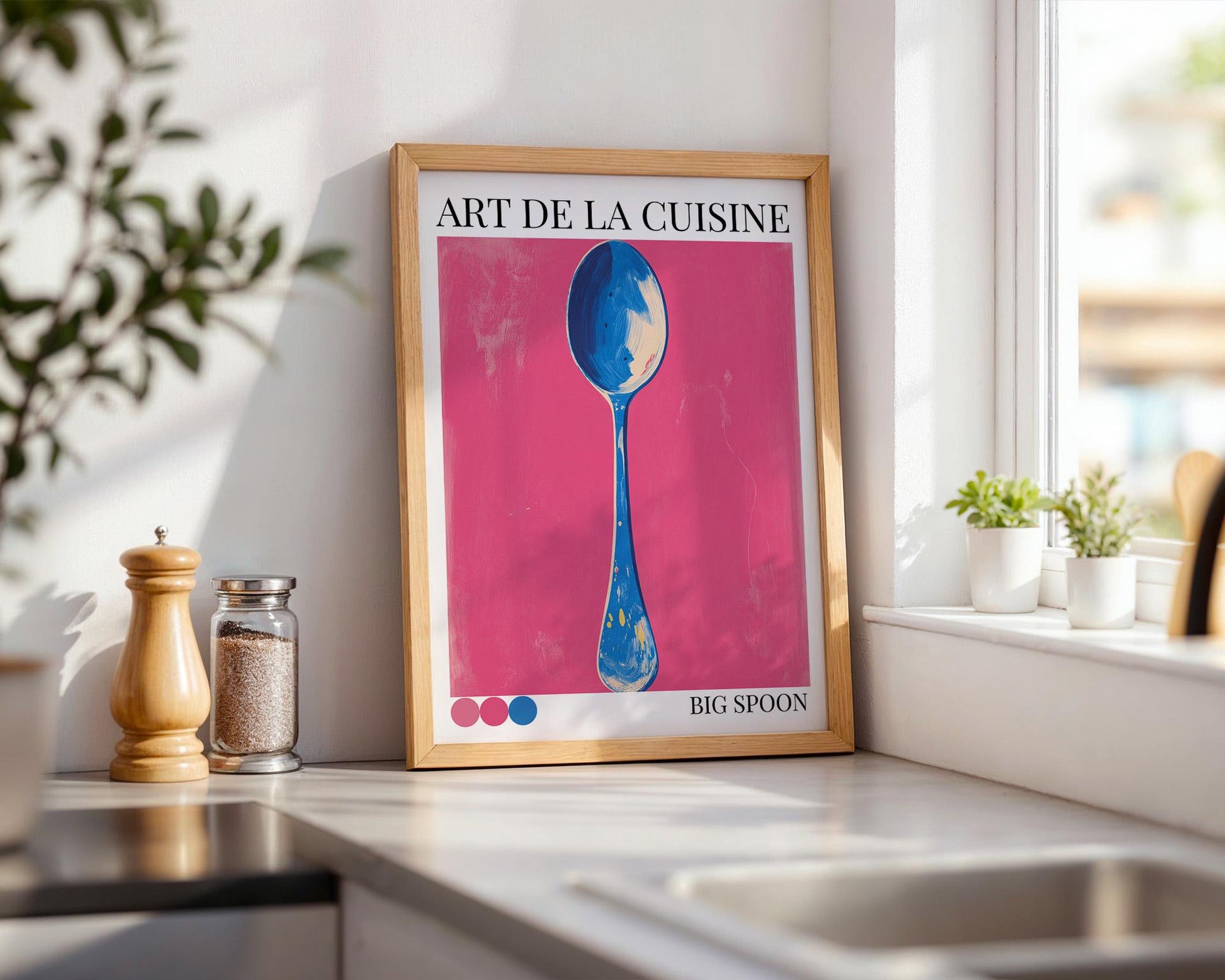 Kitchen Wall Art | Big Pink Spoon Poster