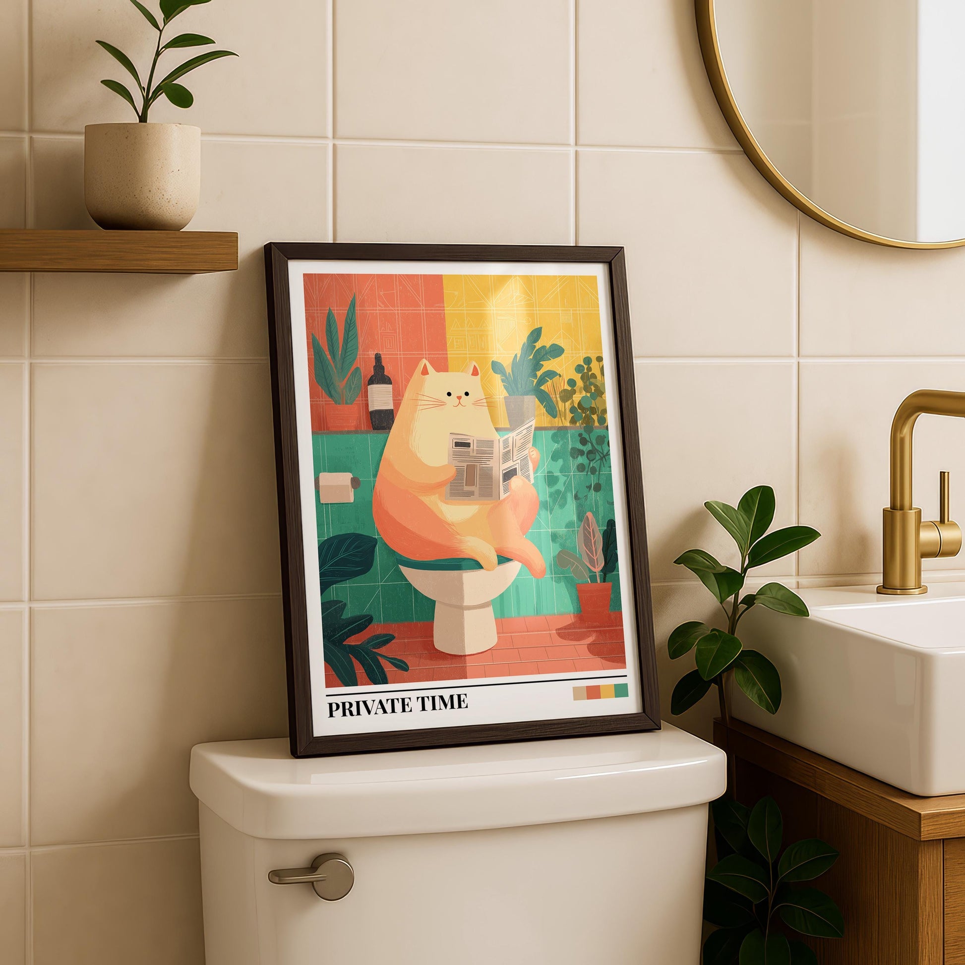 Bathroom Wall Art | Cat Bathroom Wall Art
