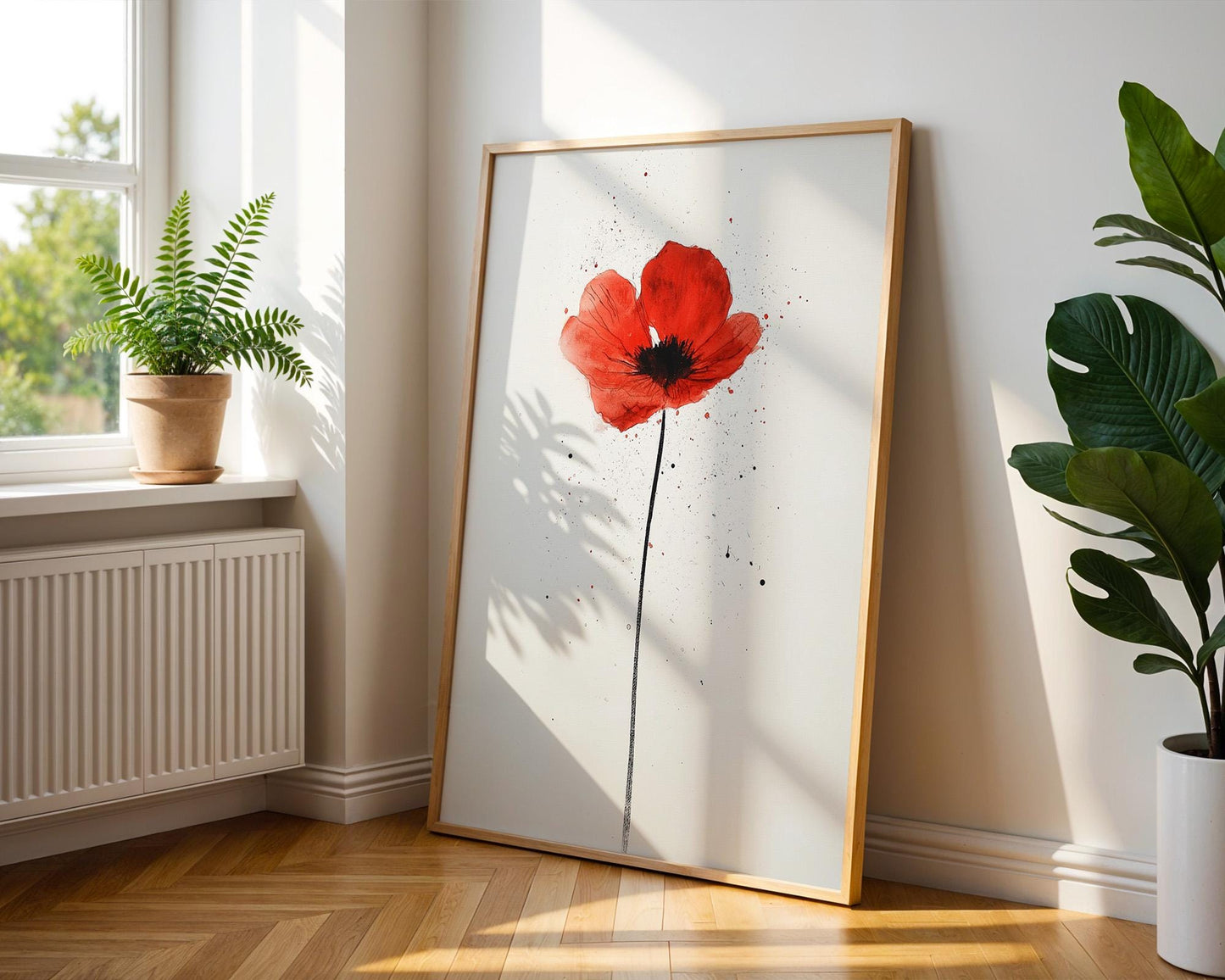 Flower Wall Decor | Red Poppy Print