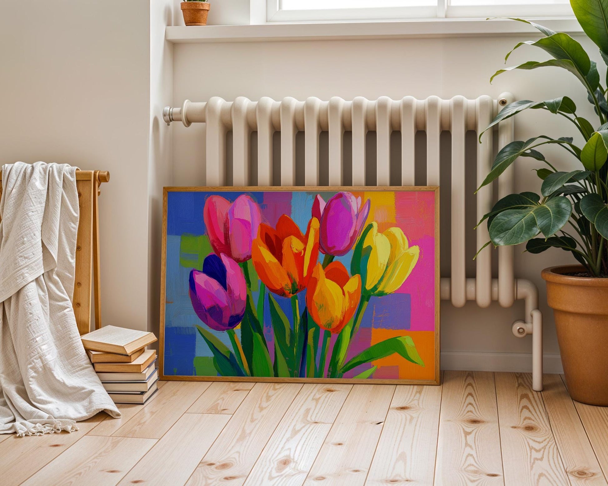 Maximalist Tulips Wall Art | Colorful Floral Botanical Print