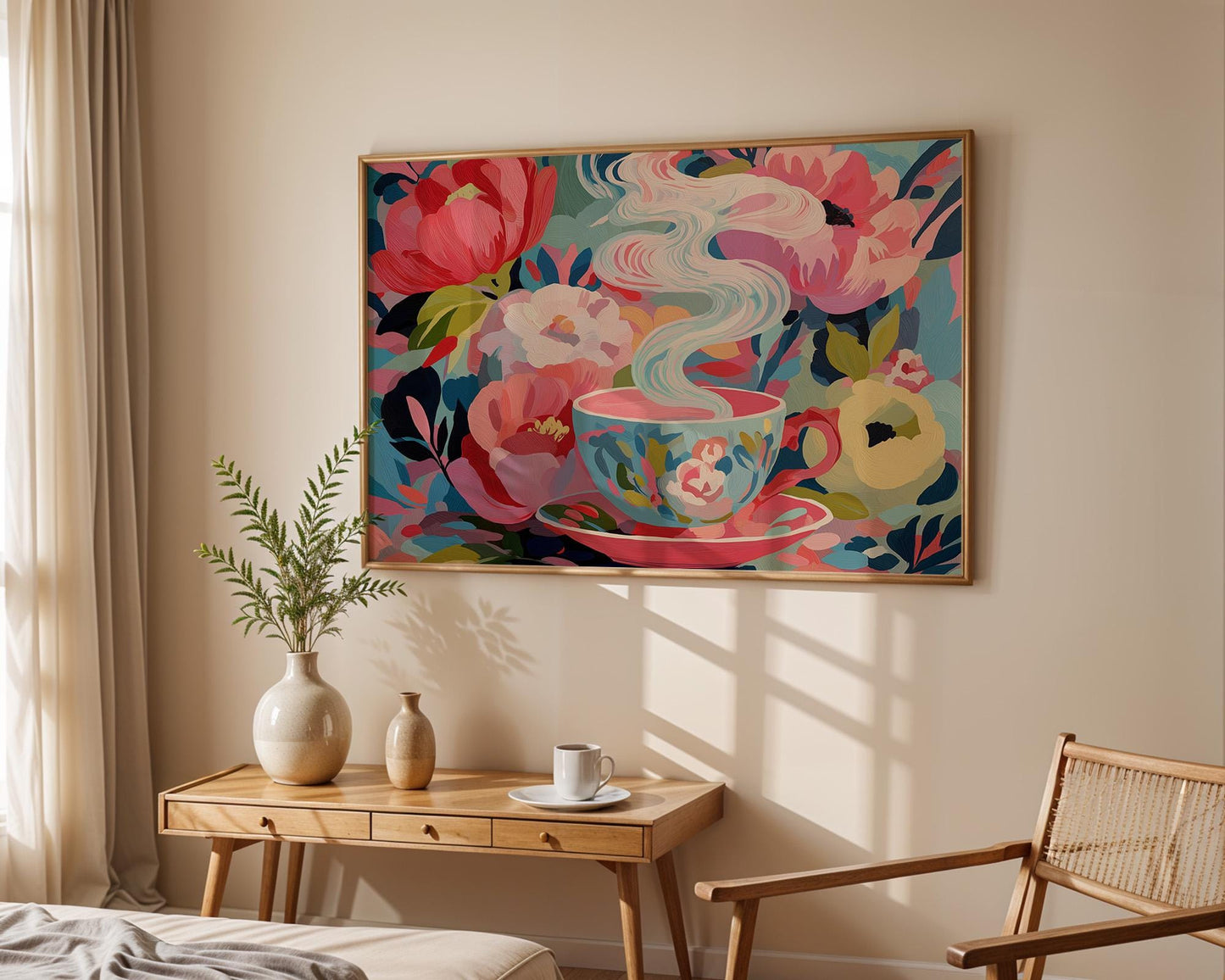Kitchen Wall Art | Colorful Tea Cup Art