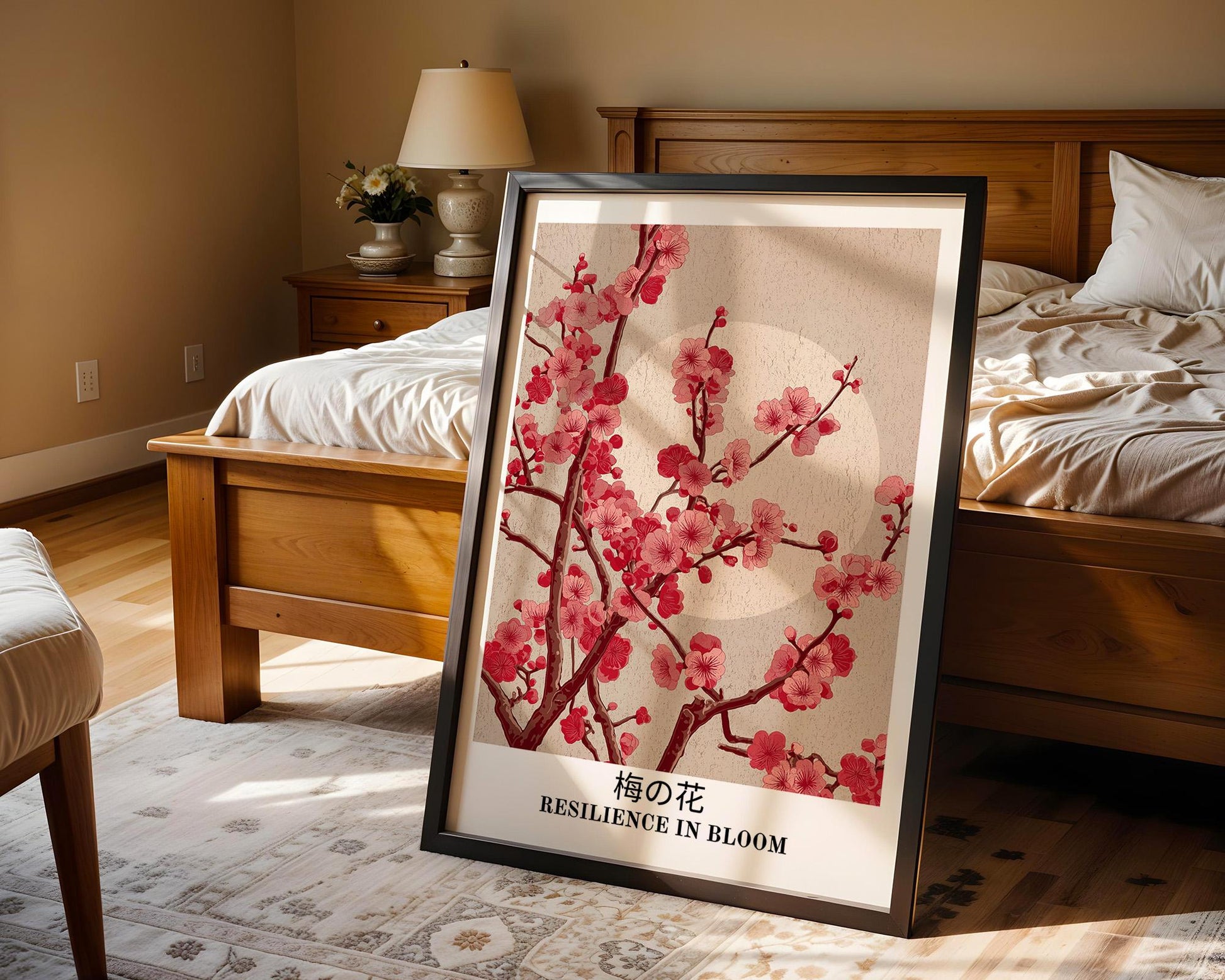 Vintage Japanese Wall Art | Retro Plum Blossom Poster