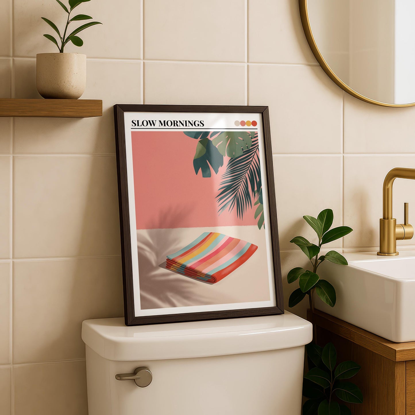Bathroom Wall Art | Colorful Beach Bathroom Decor