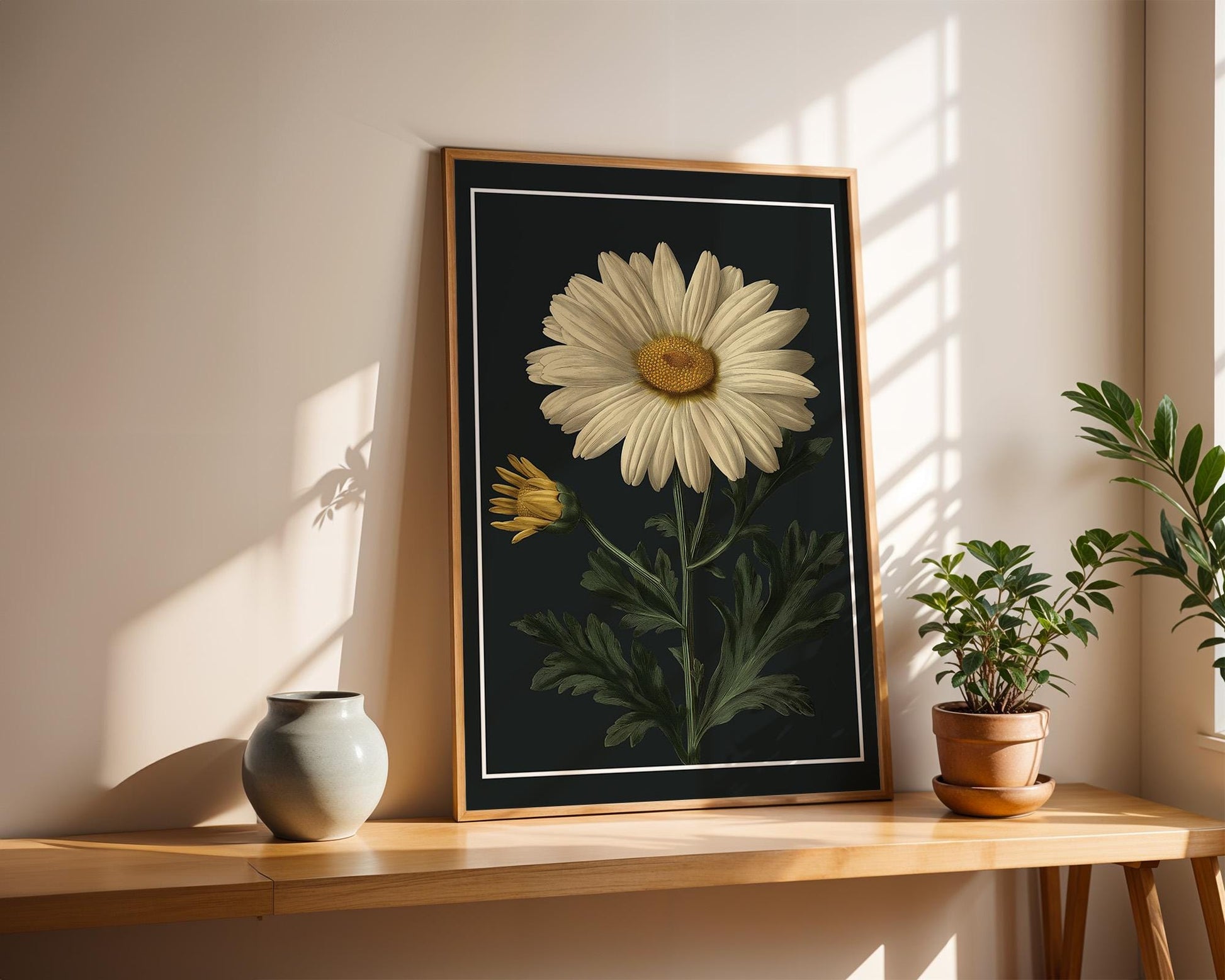 Flower Wall Decor | White Daisy Floral Poster