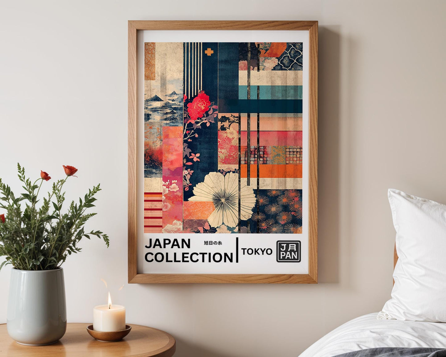 Japanese Wall Art Print | Floral Kimono Art