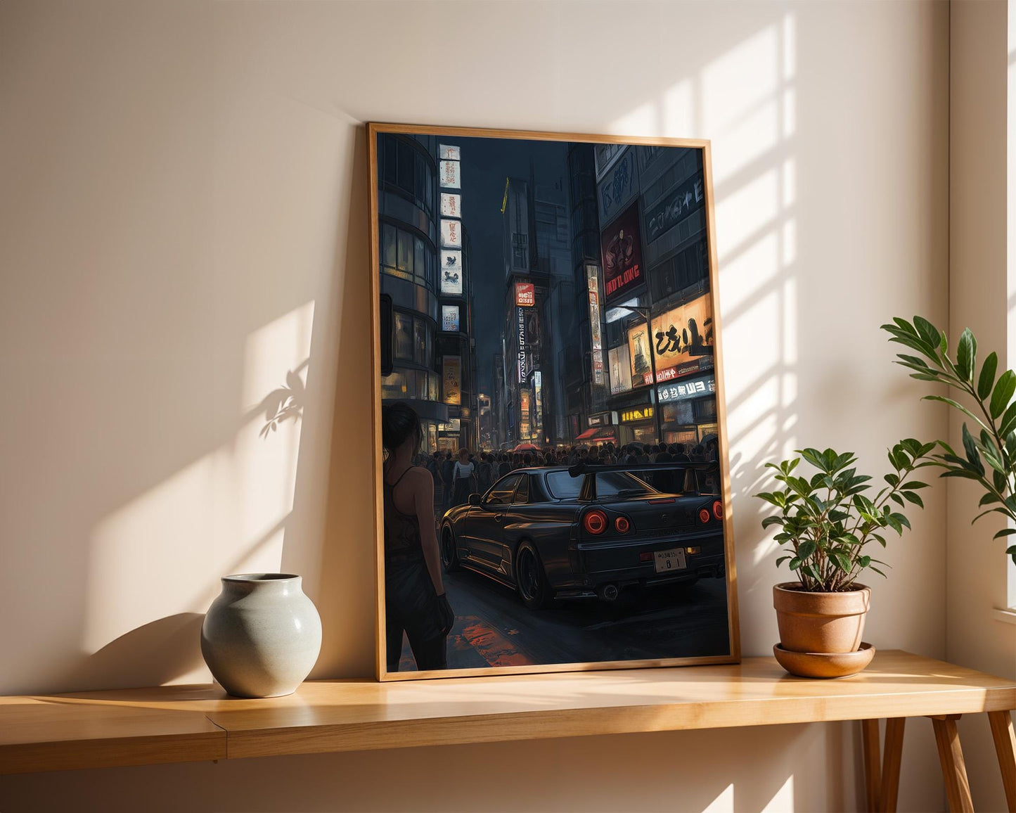 Japanese Wall Art | Tokyo Night Car Poster