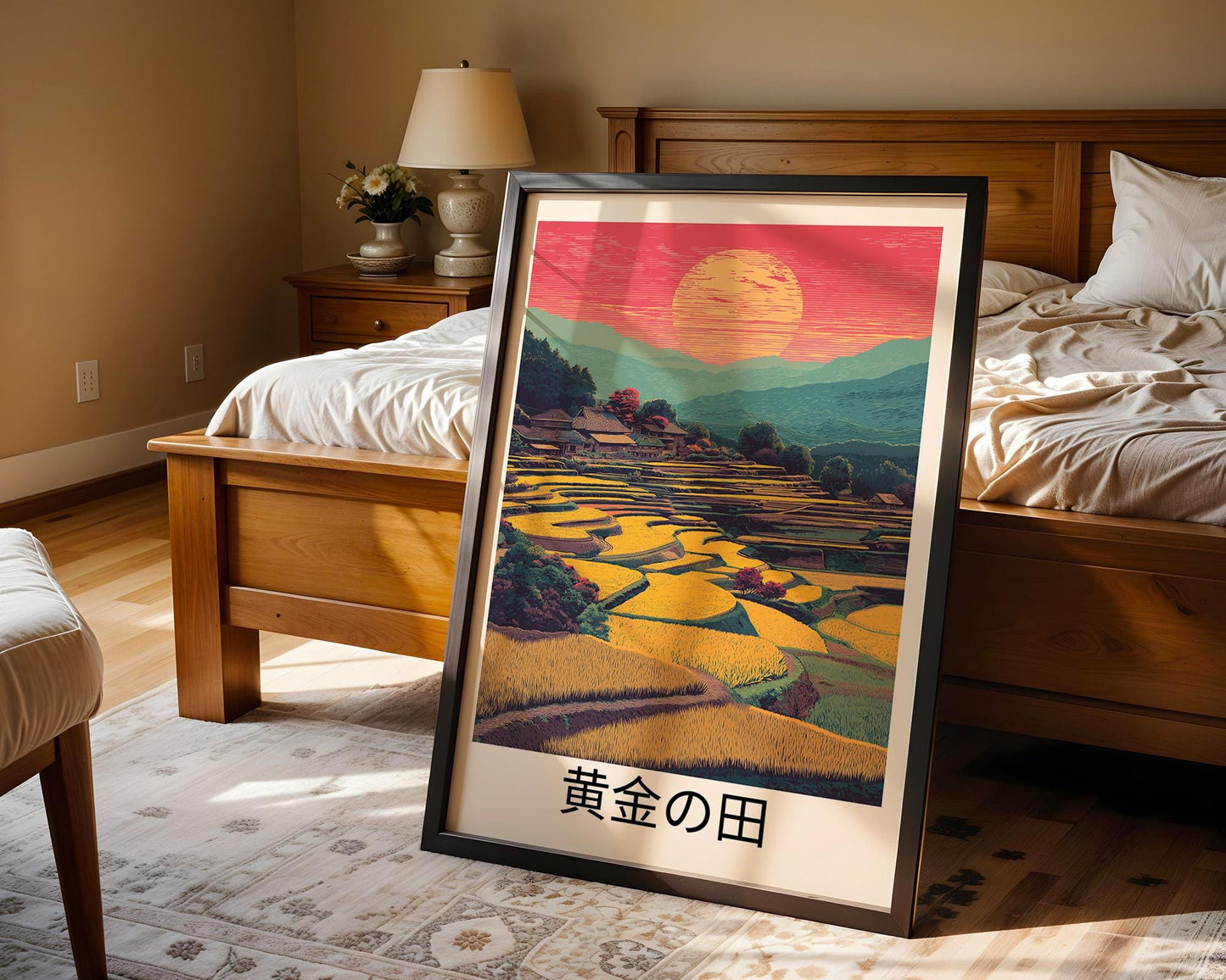 Japanese Wall Art | Sun Over The Rice Field