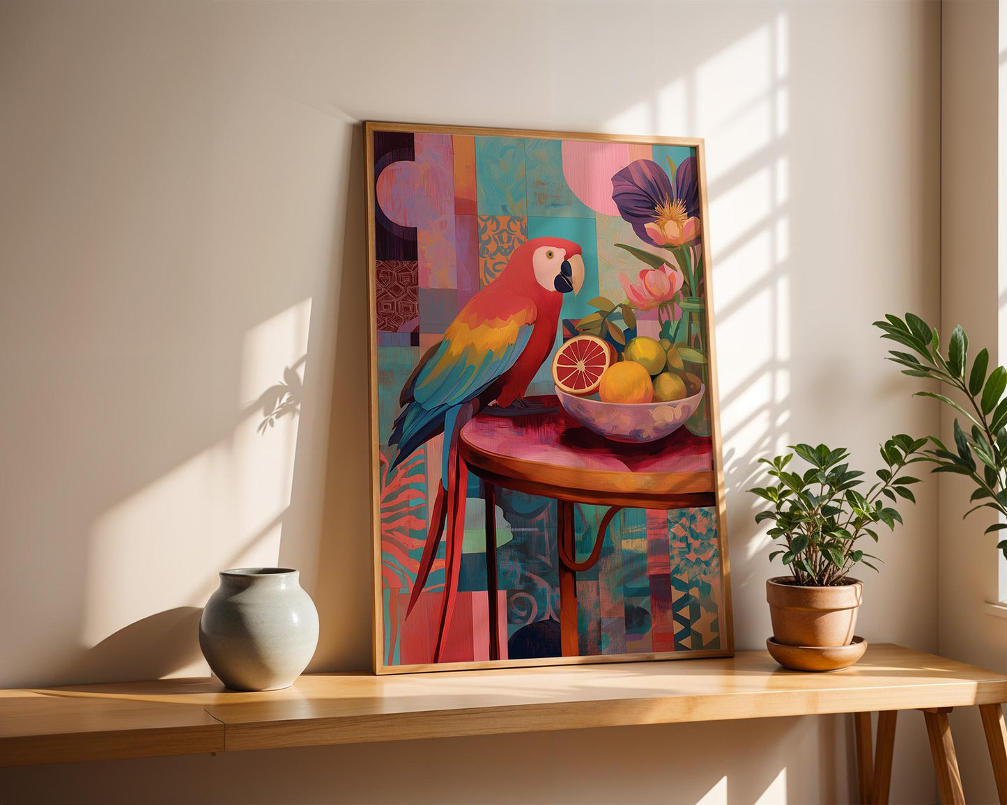 Dopamine Decor | Retro Parrot Poster