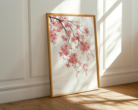 Japanese Wall Art | Retro Floral Sakura Decor