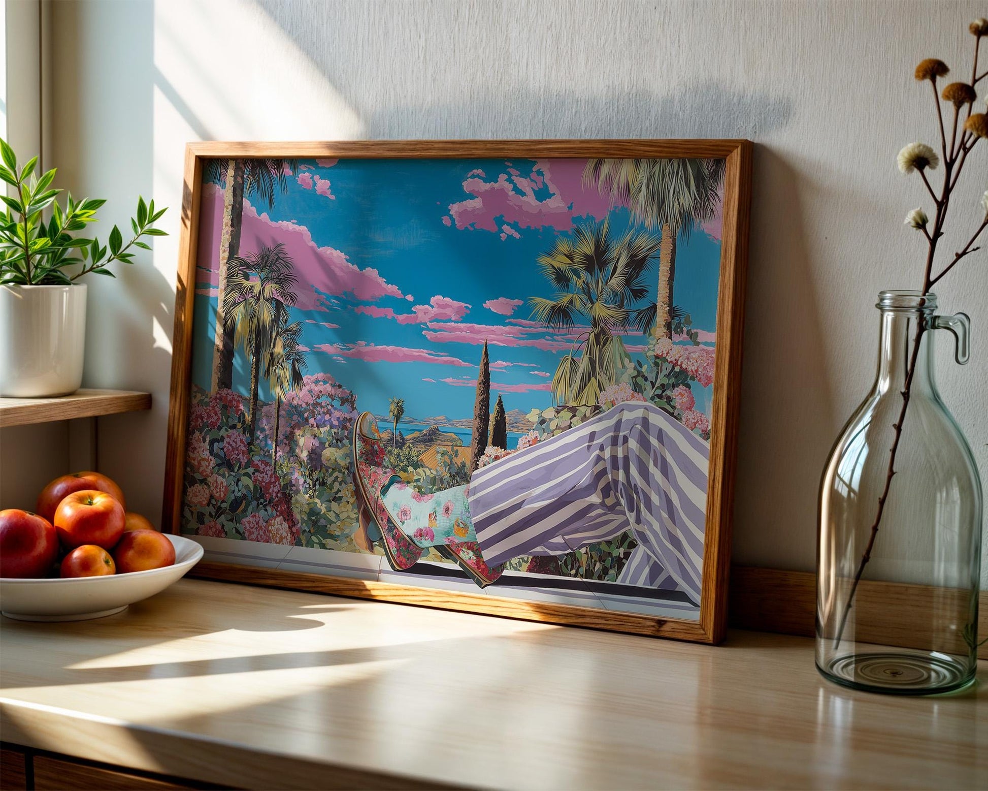 Bathroom Wall Art | Tropical Floral Abstract Boho Art