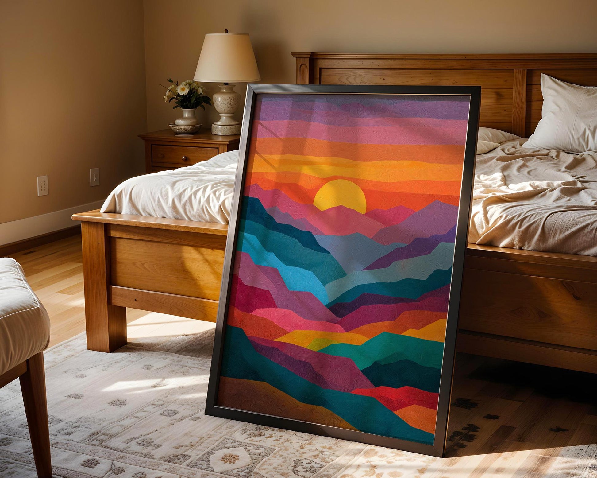 Dopamine Decor | Abstract Boho Retro Sunset Poster