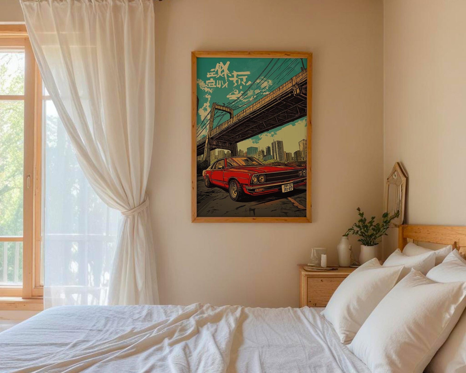 Japanese Wall Art | Vintage Japanese Car Poster