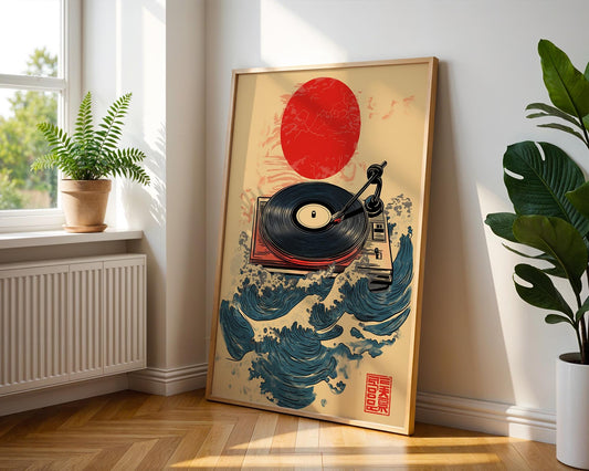Japanese Wall Art | Japanese Vinyl Record Player