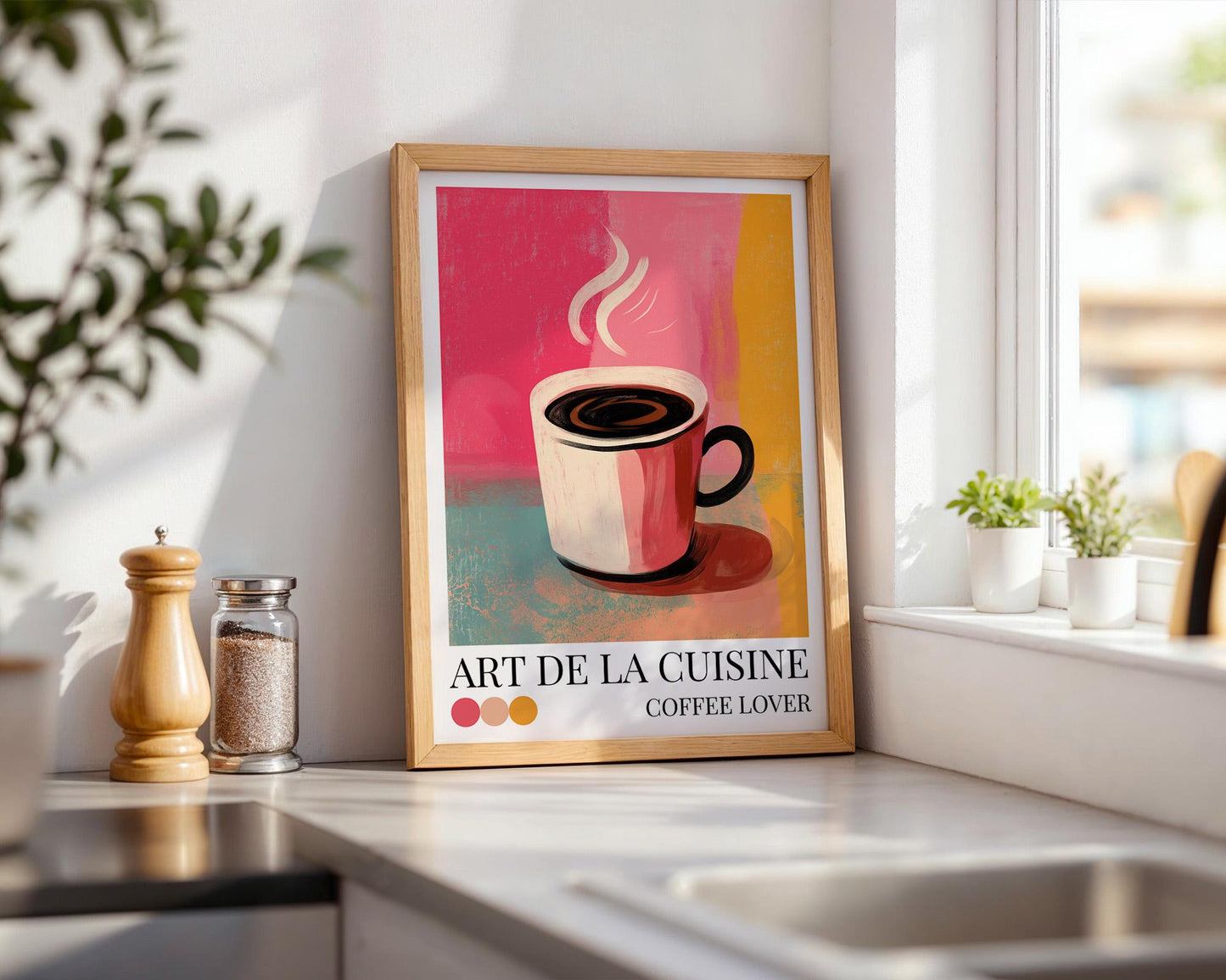 Kitchen Wall Art | Colourful Coffee Print