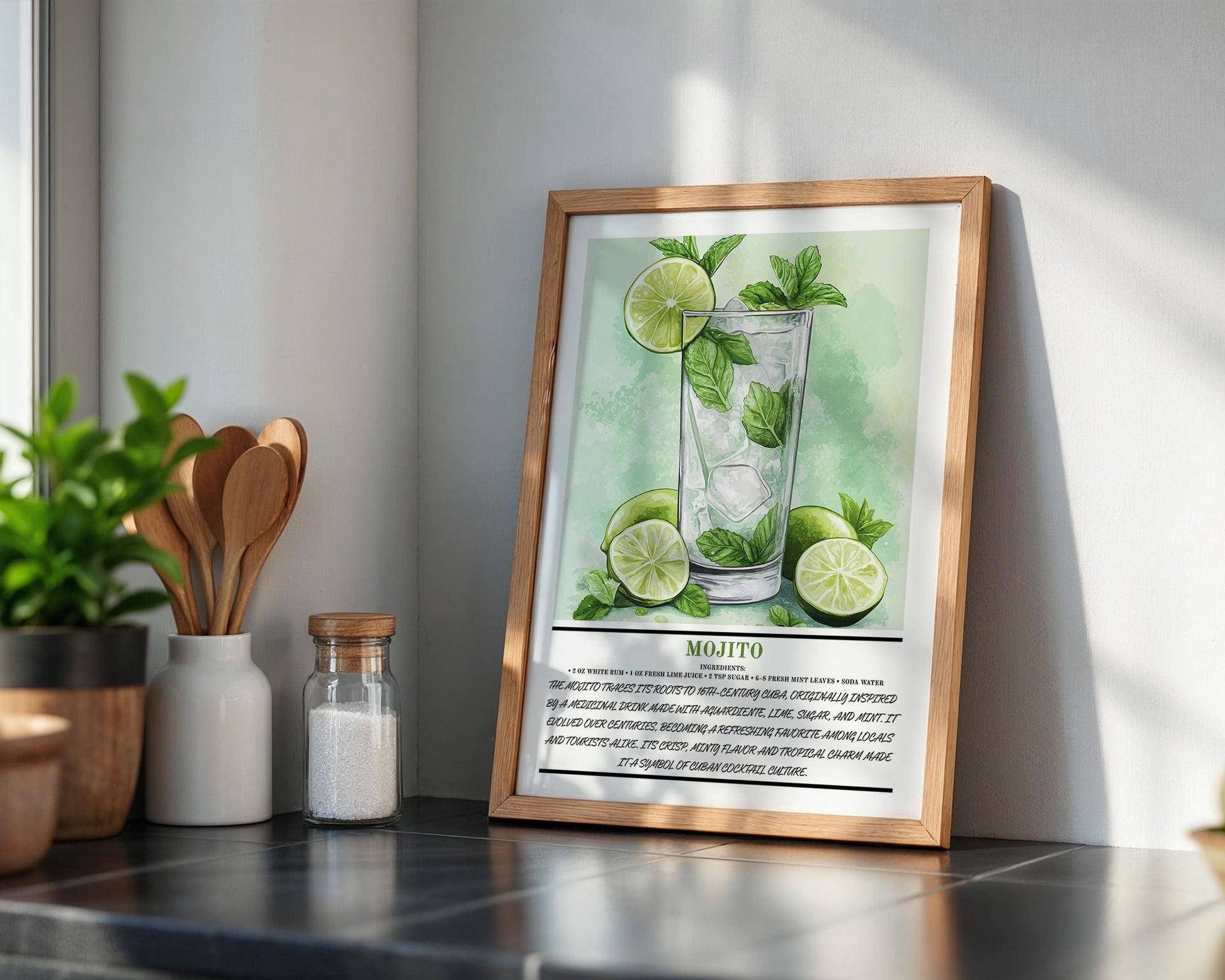 Kitchen Wall Art | Mojito Cocktail Art