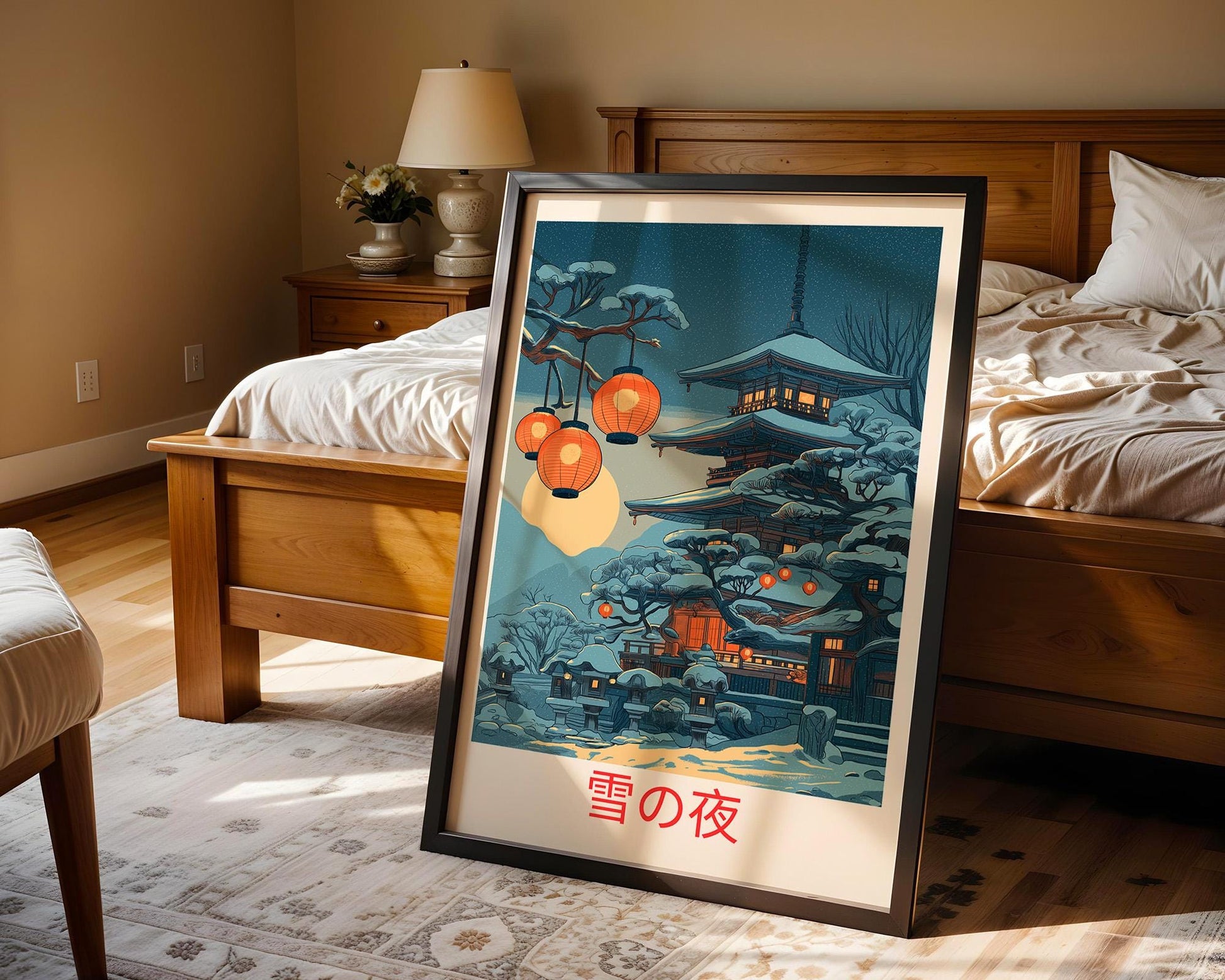 Japanese Wall Art | Retro Pagoda Art