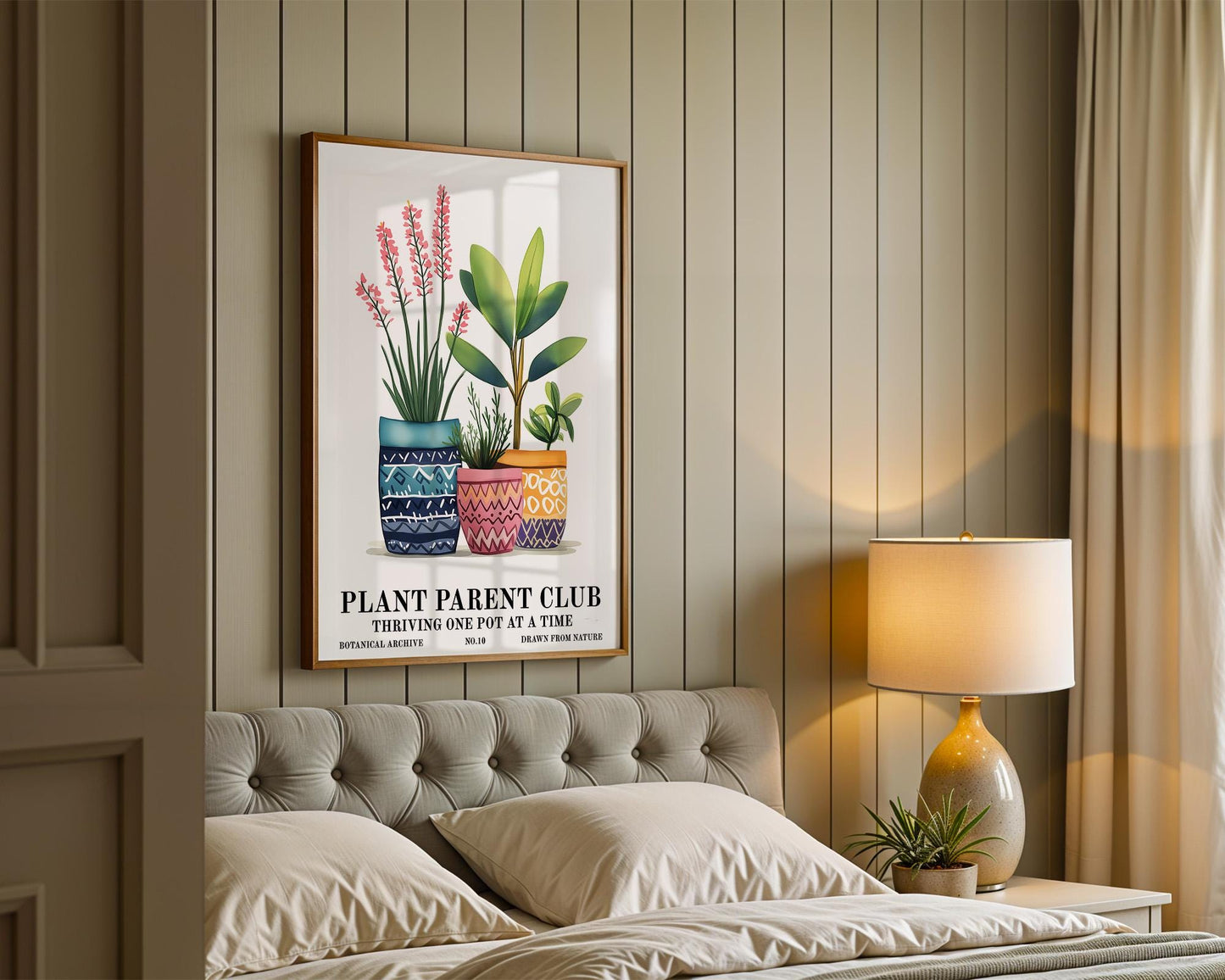 Flower Wall Decor | Retro Houseplant Wall Art