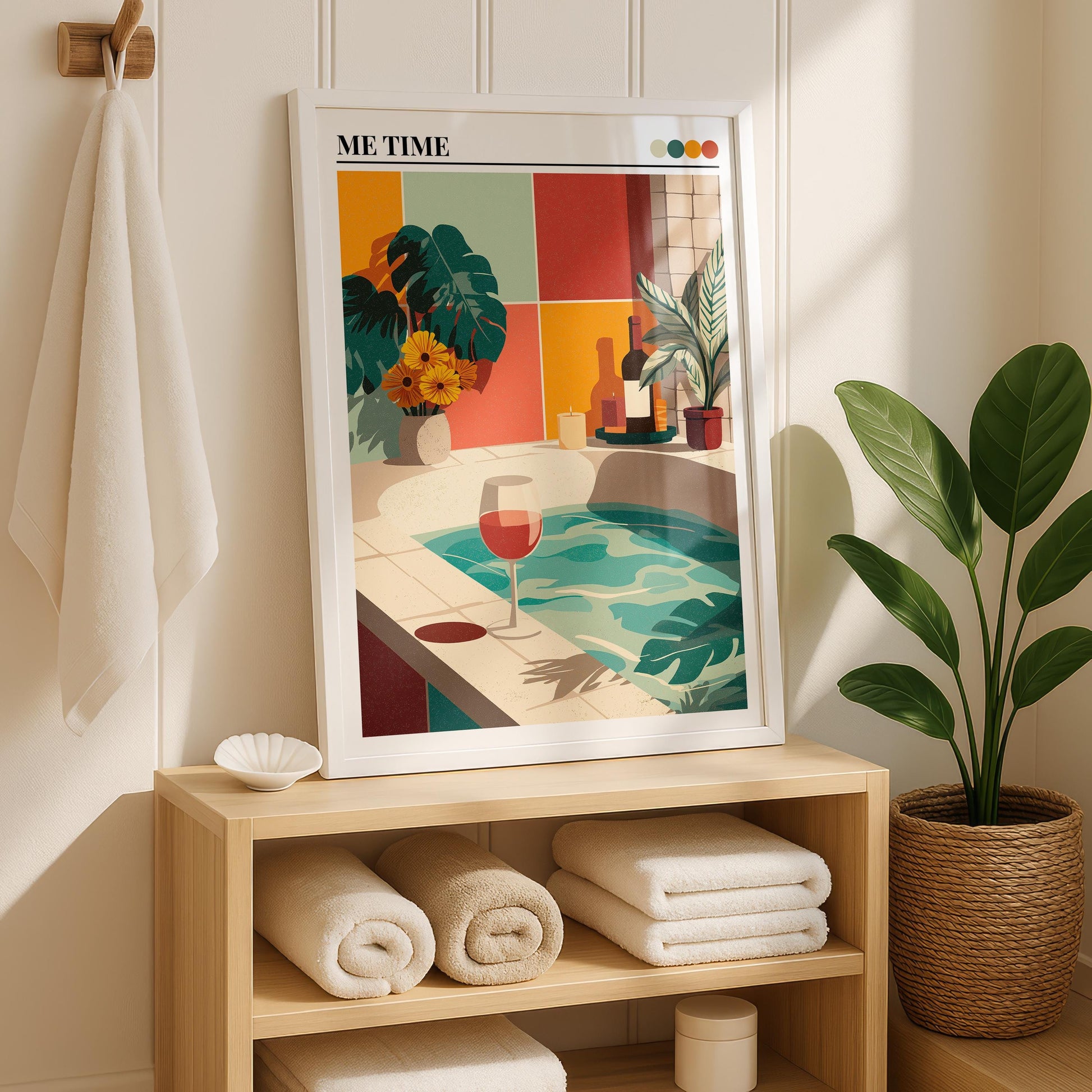 Bathroom Wall Art | Bold Wine Print