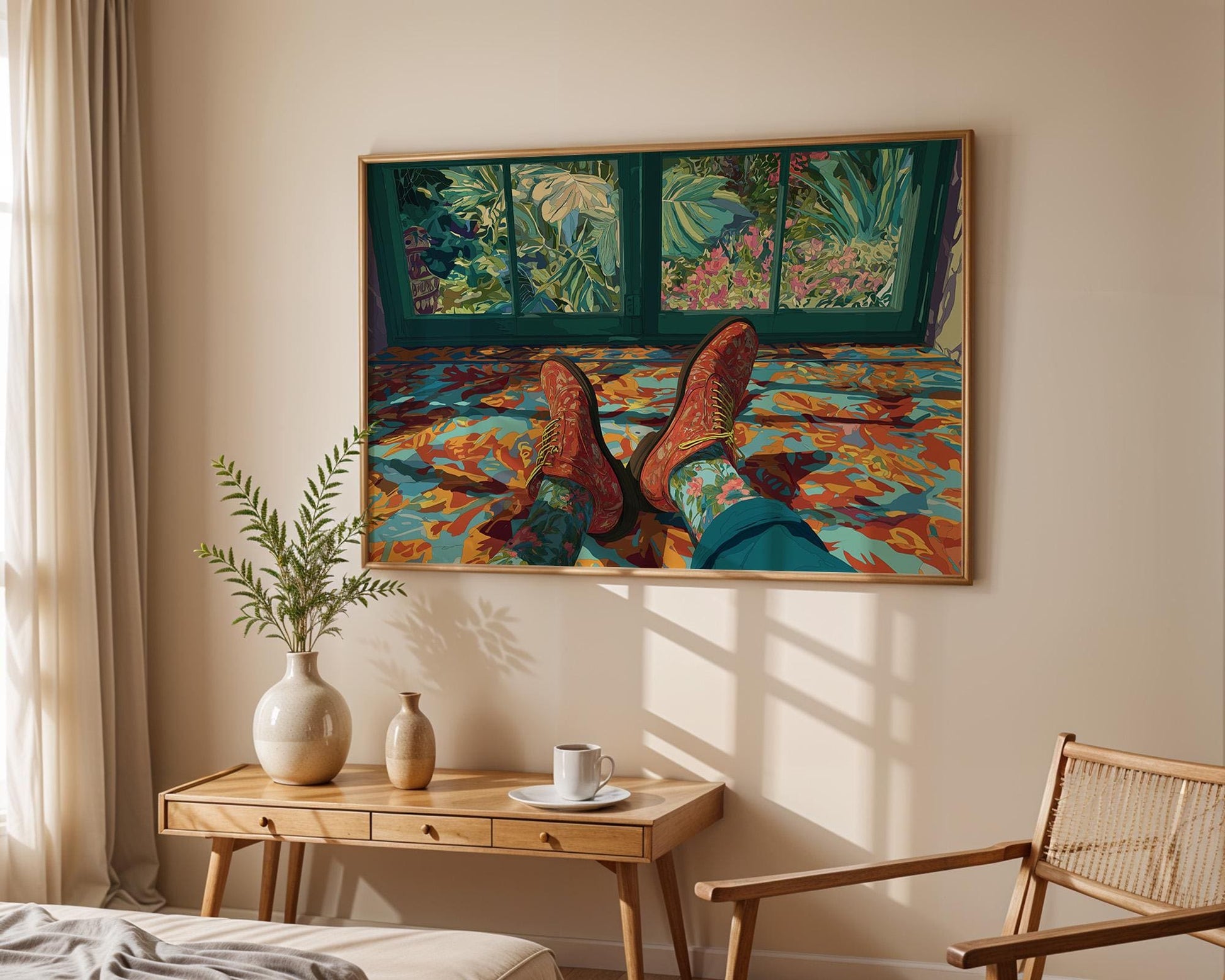 Dopamine Decor | Colourful Floral Garden Artwork