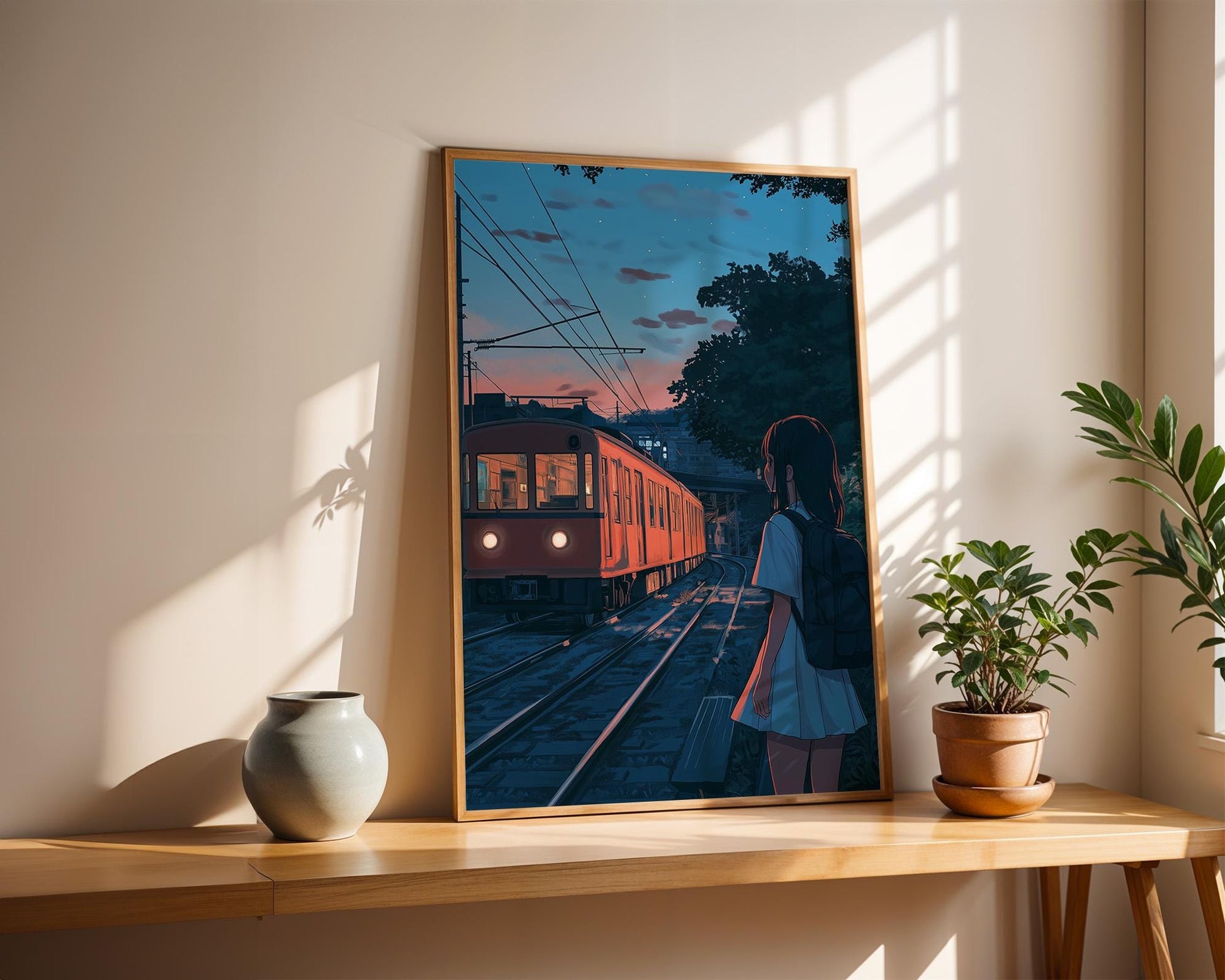 Japanese Wall Art | Lofi Anime Train Poster