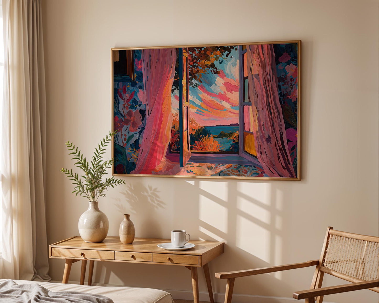 Dopamine Decor | Abstract Window View Floral Print