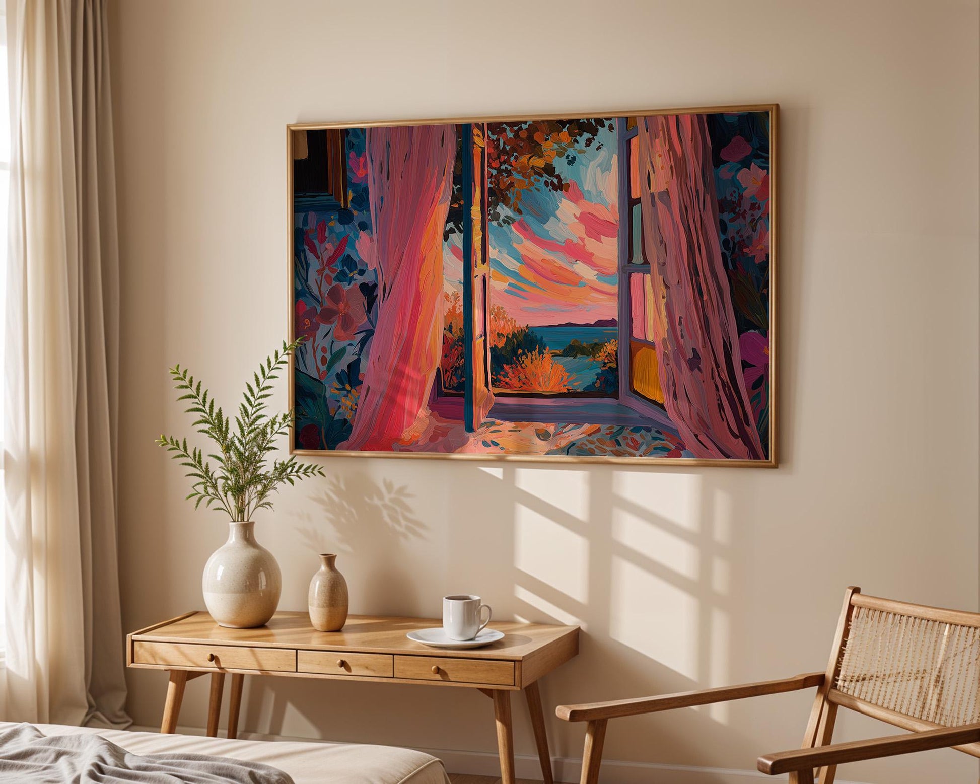 Dopamine Decor | Abstract Window View Floral Print