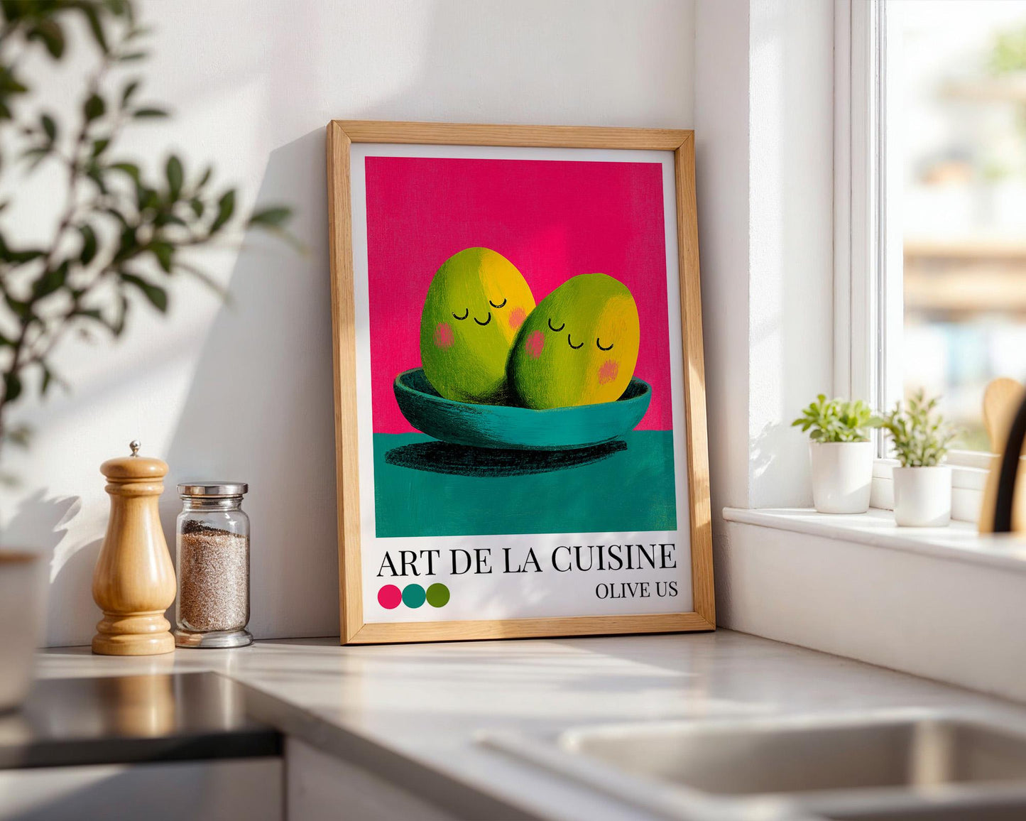 Kitchen Wall Art | Maximalist Olive Wall Art